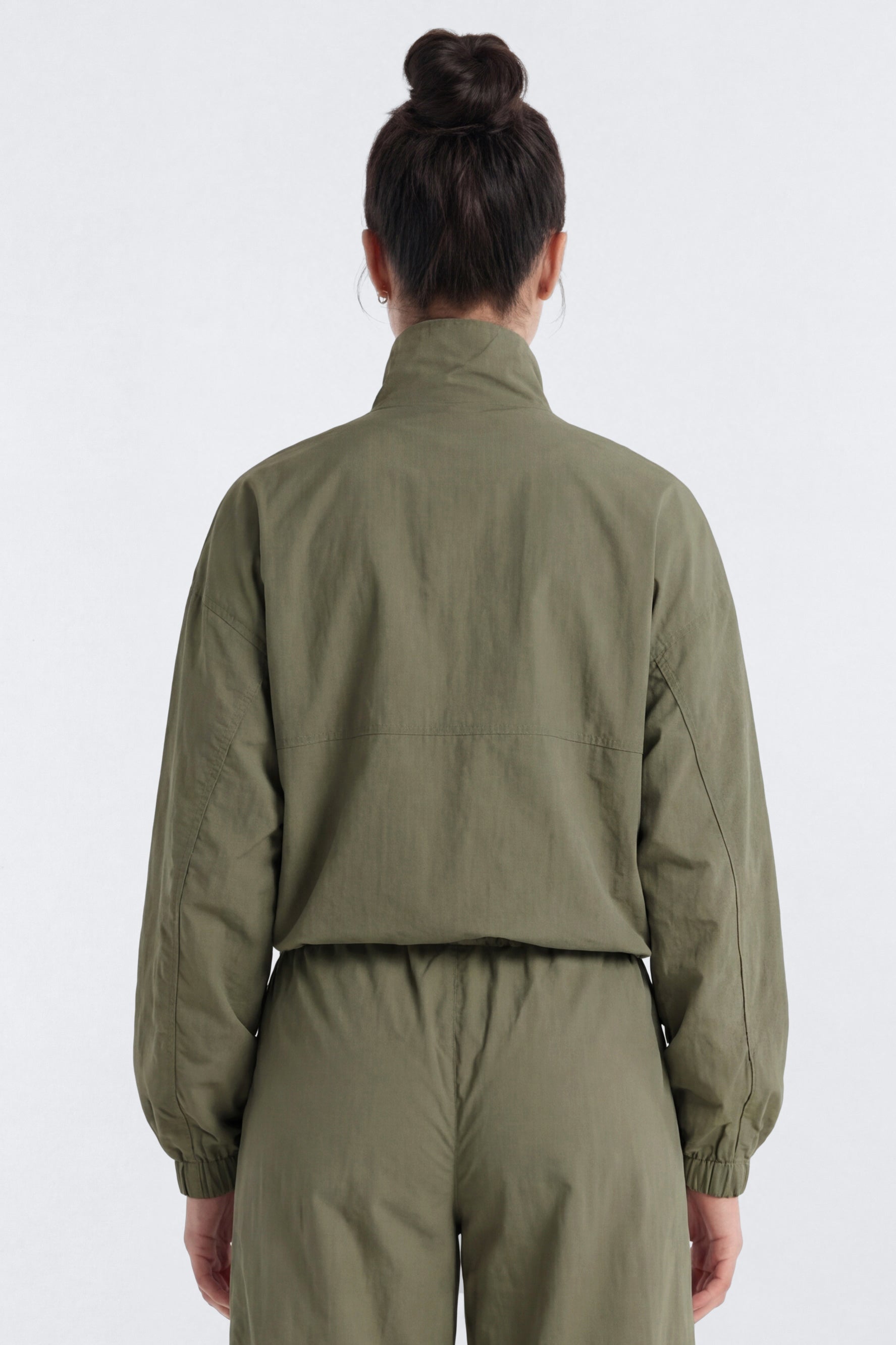 CoreNylon Mock Neck Half Zip Track Jacket - Moss Fashion Nova