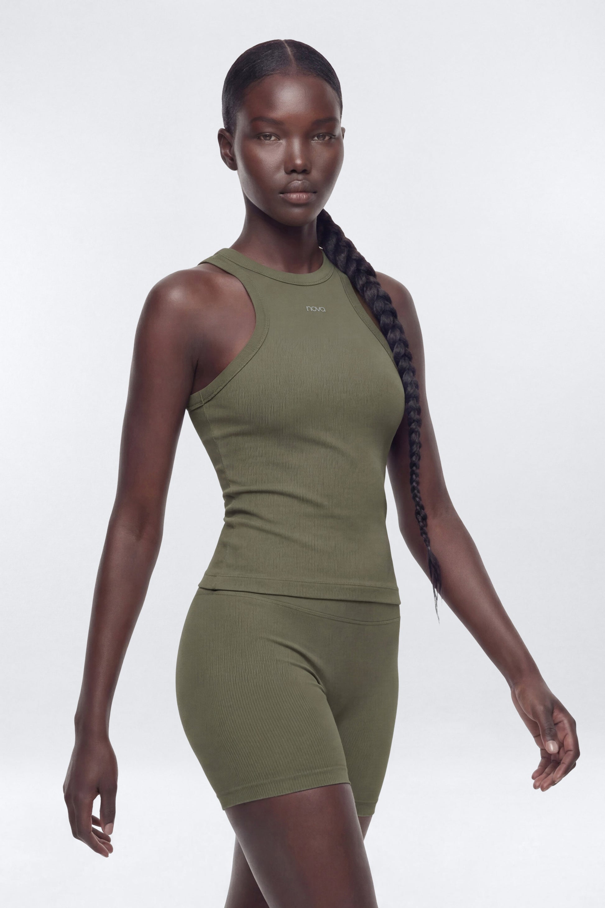 SeamlessLift™ Active Double Racer Tank - Moss Fashion Nova