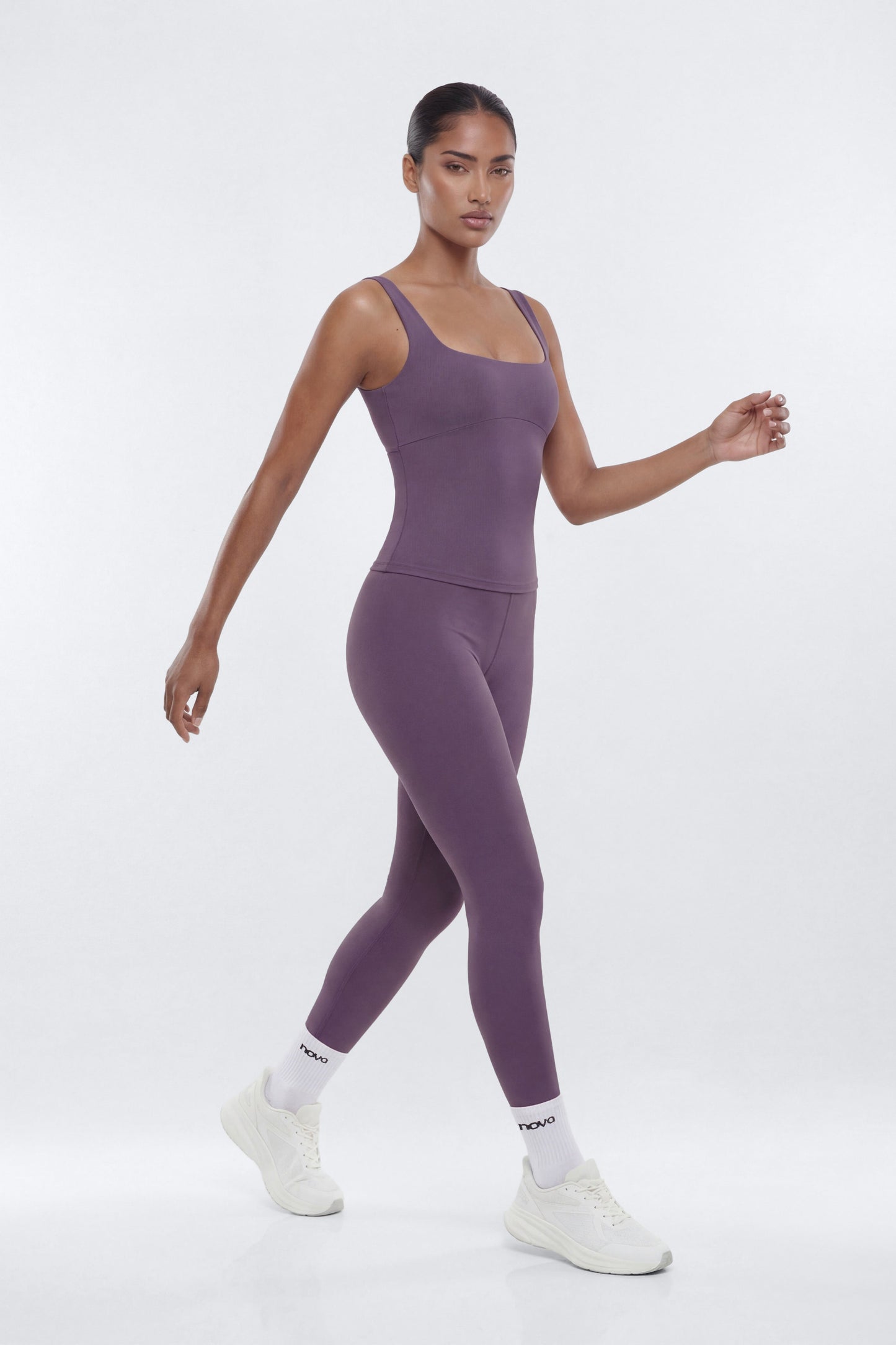 CloudForm™ Cut Out Back Sport Tank - Iris Fashion Nova