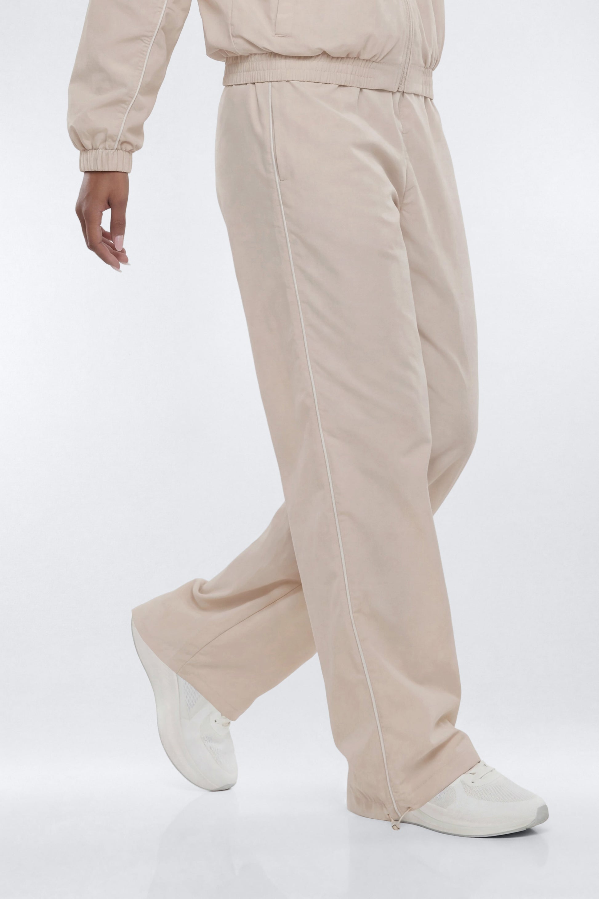CoreNylon 32″ Pocket Track Pant - Oat Milk Fashion Nova