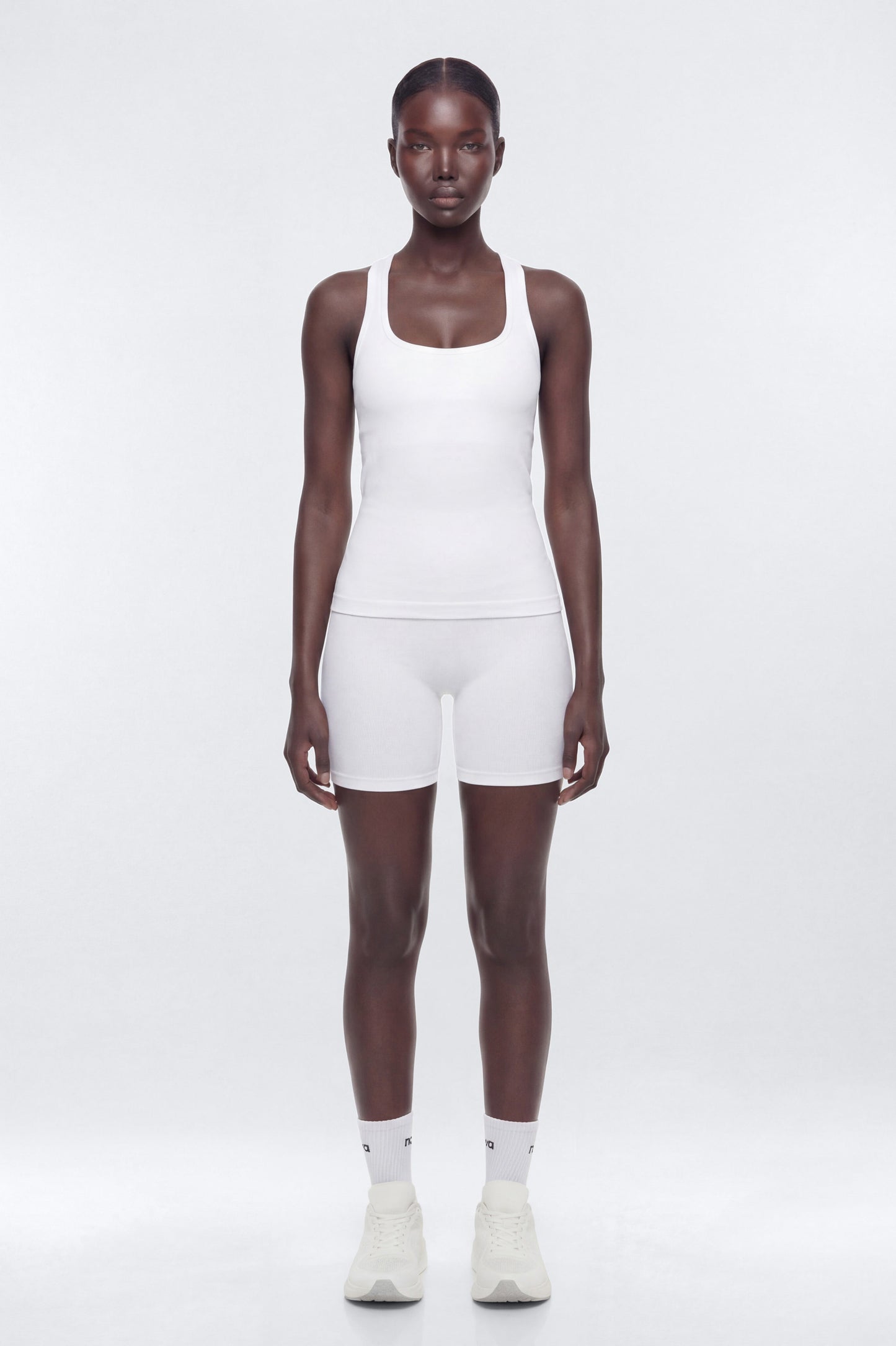 SeamlessLift™ Scoop Neck Racerback Active Tank - Bright White Fashion Nova