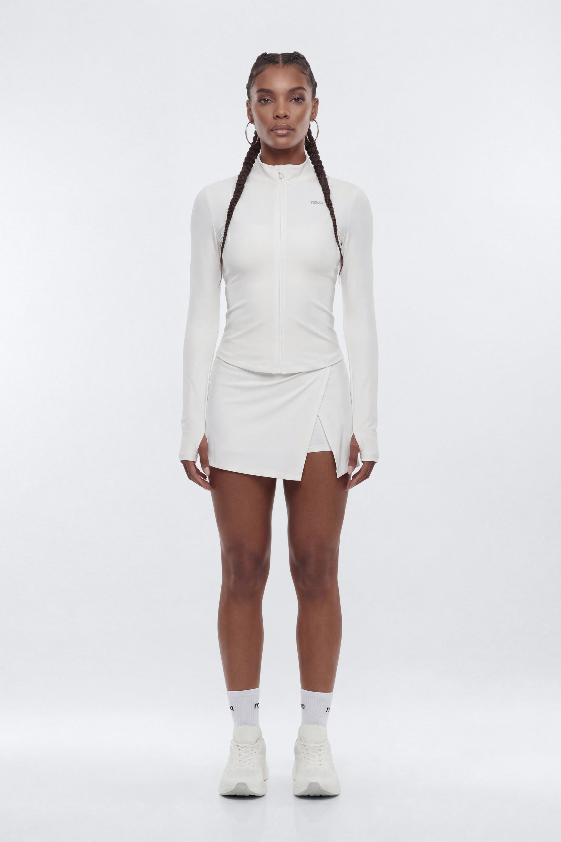 CloudForm™ Long Sleeve Full Zip Jacket - Bright White Fashion Nova