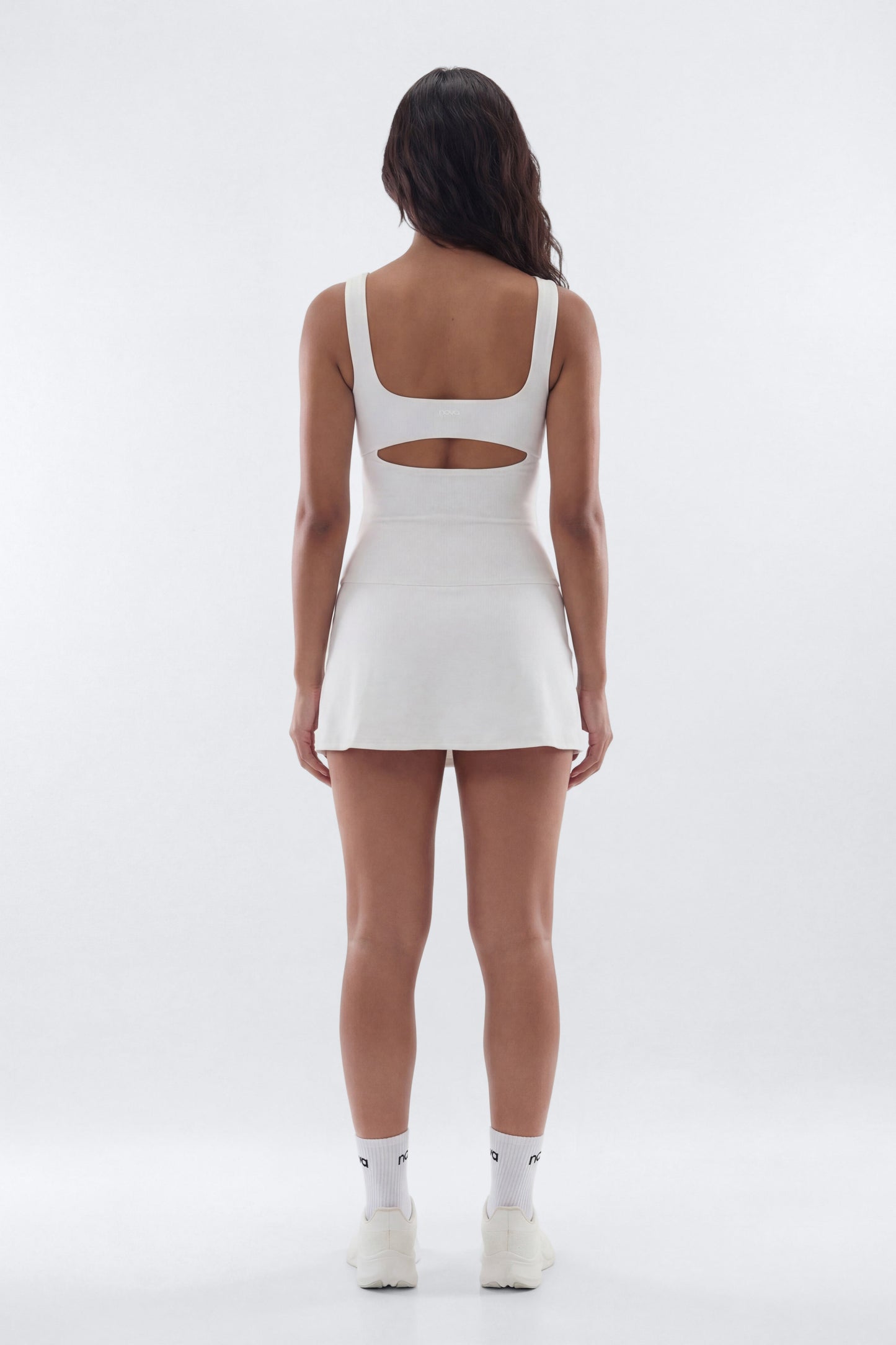 CloudForm™ Cut Out Back Sport Tank - Bright White Fashion Nova