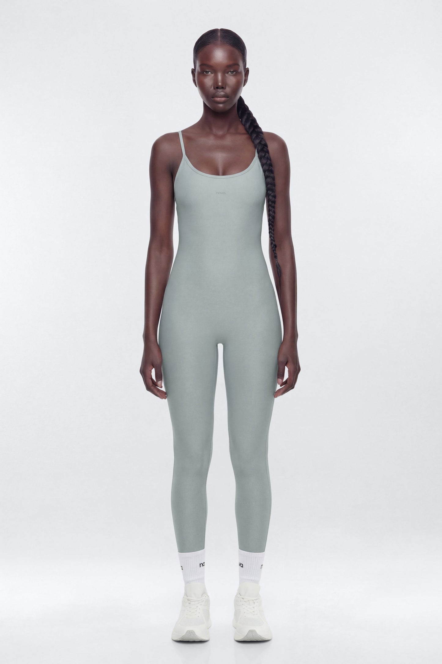 AirSculpt™ 25″ Skinny Jumpsuit - Steel Fashion Nova