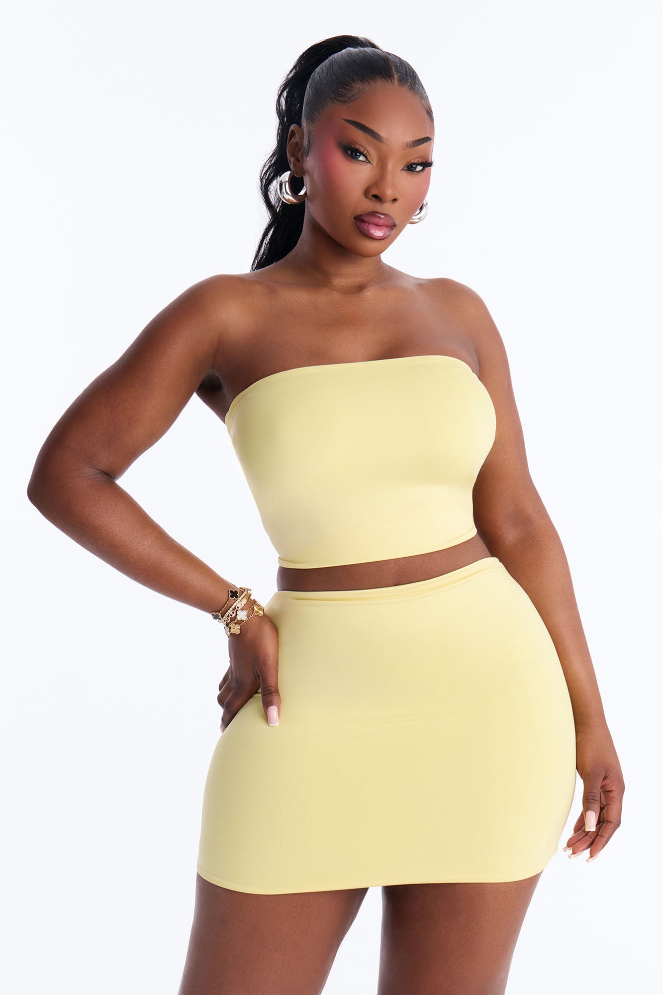 Contour Double Lined Tube Top - Yellow