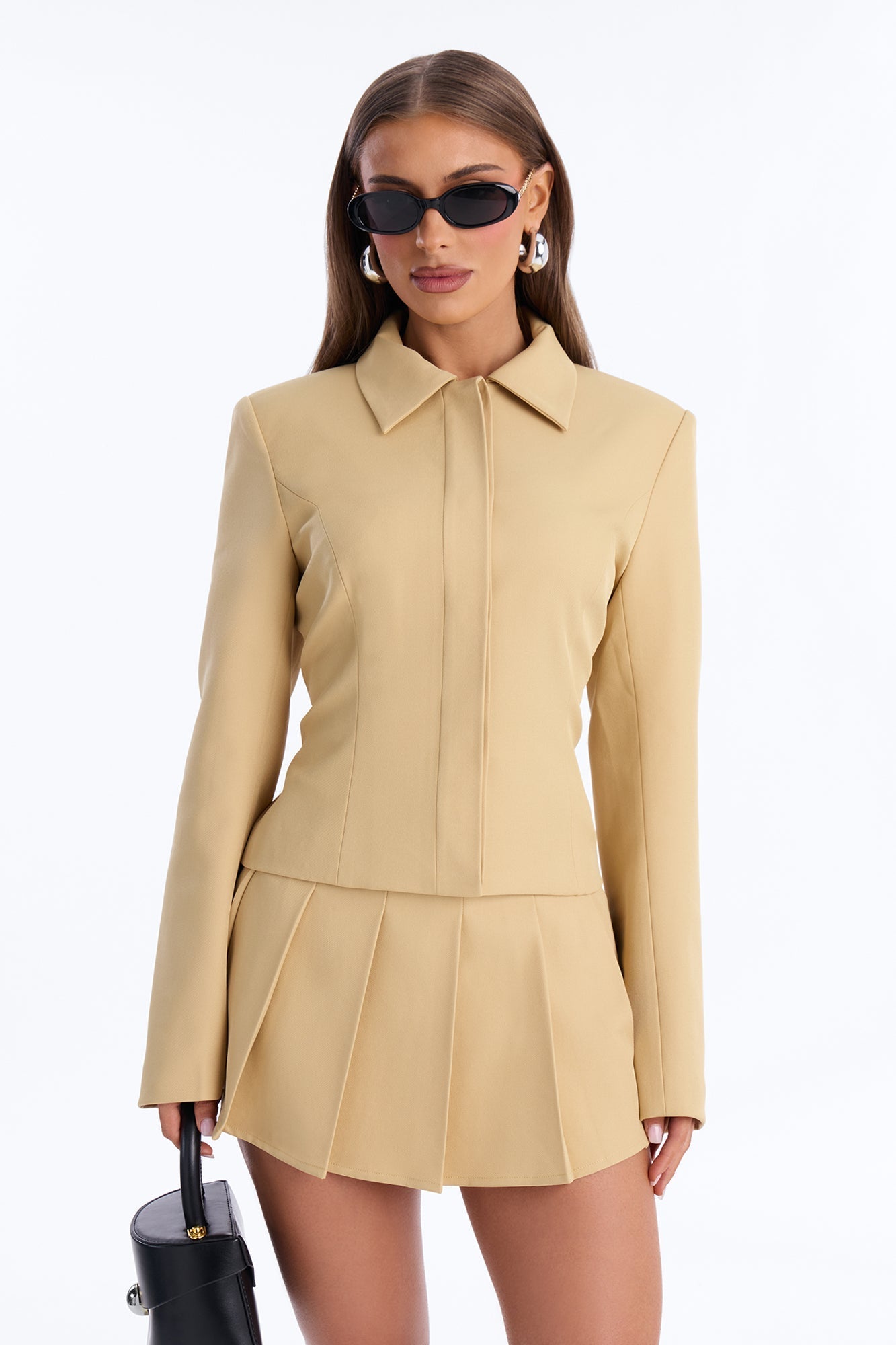 Walk the Talk Fitted Collared Blazer - Khaki Fashion Nova