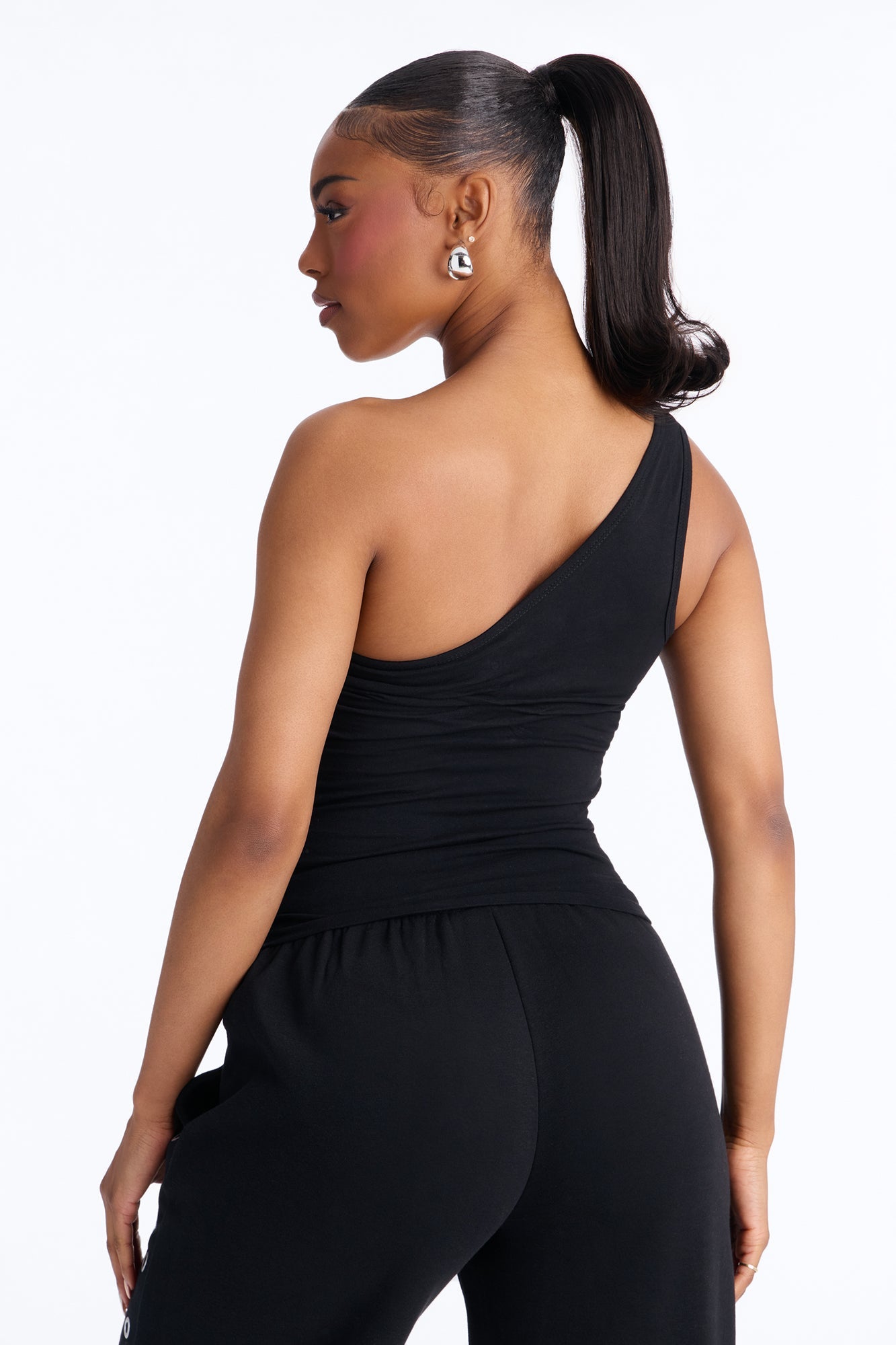 Von Dutch Rocker One Shoulder Tank Top - Black