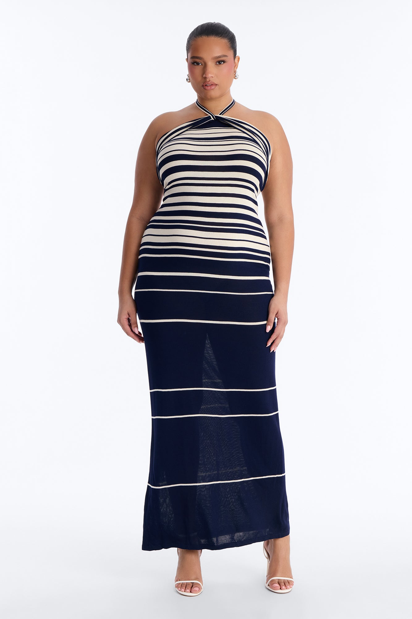 Set Sail Striped Knit Maxi Dress - Navy/combo