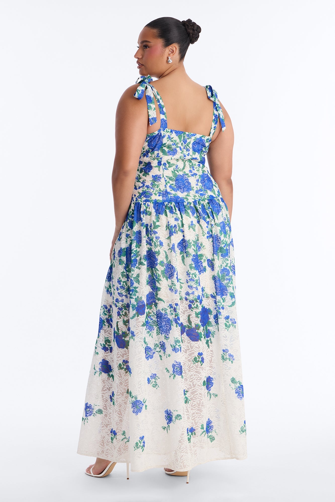 Jessinta Floral Lace Maxi Dress - Blue/combo