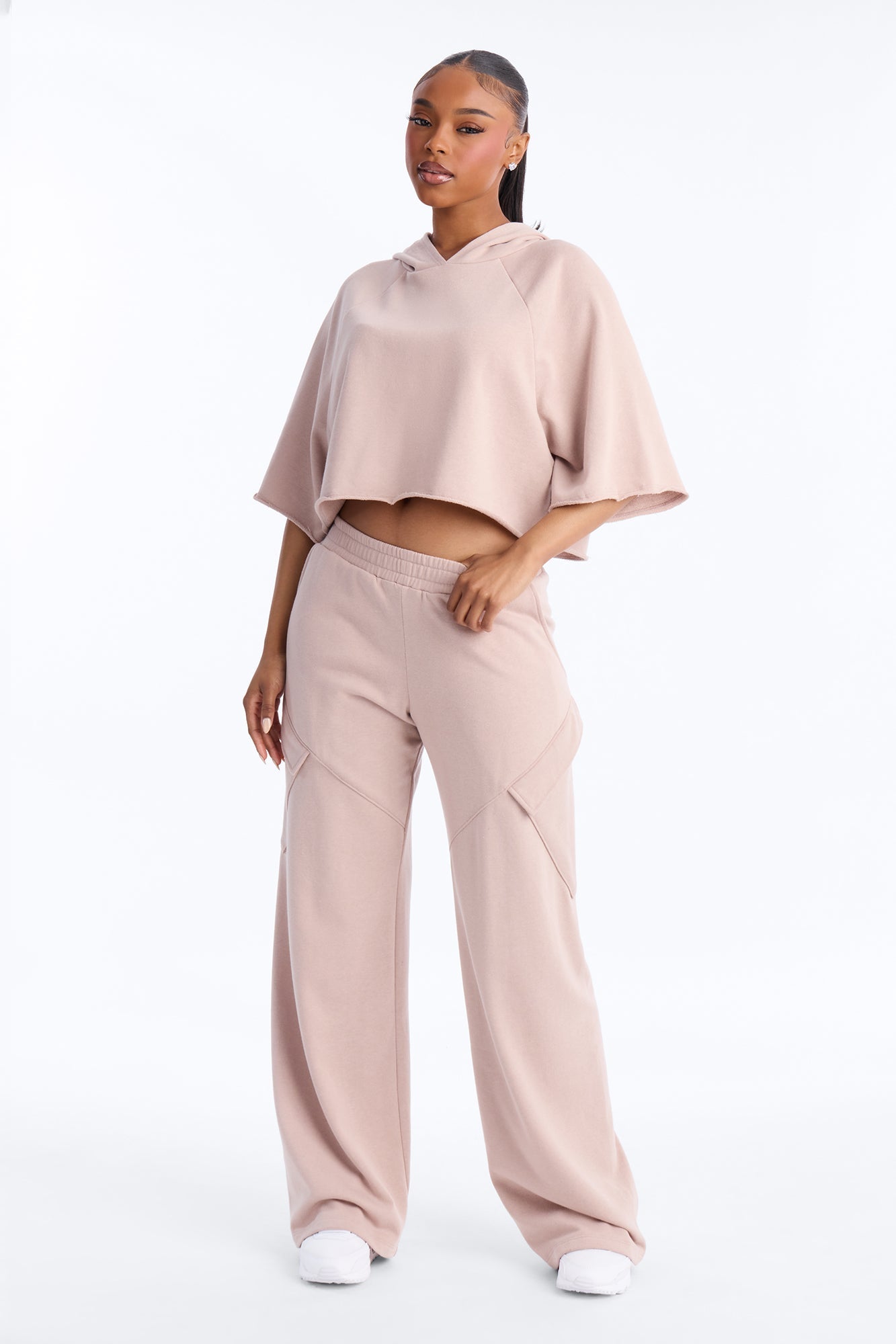 Easy Days French Terry Lounge Top - Taupe