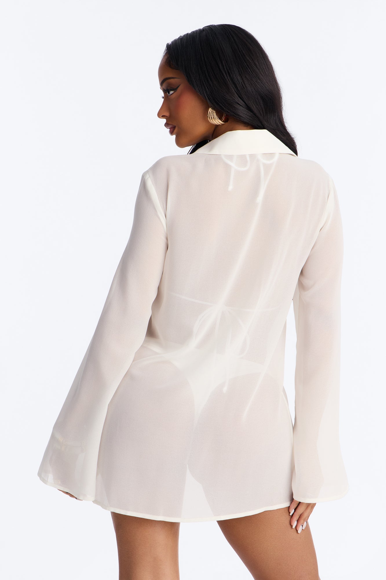 Lush Linen Swim Cover Up Mini Dress - White Fashion Nova