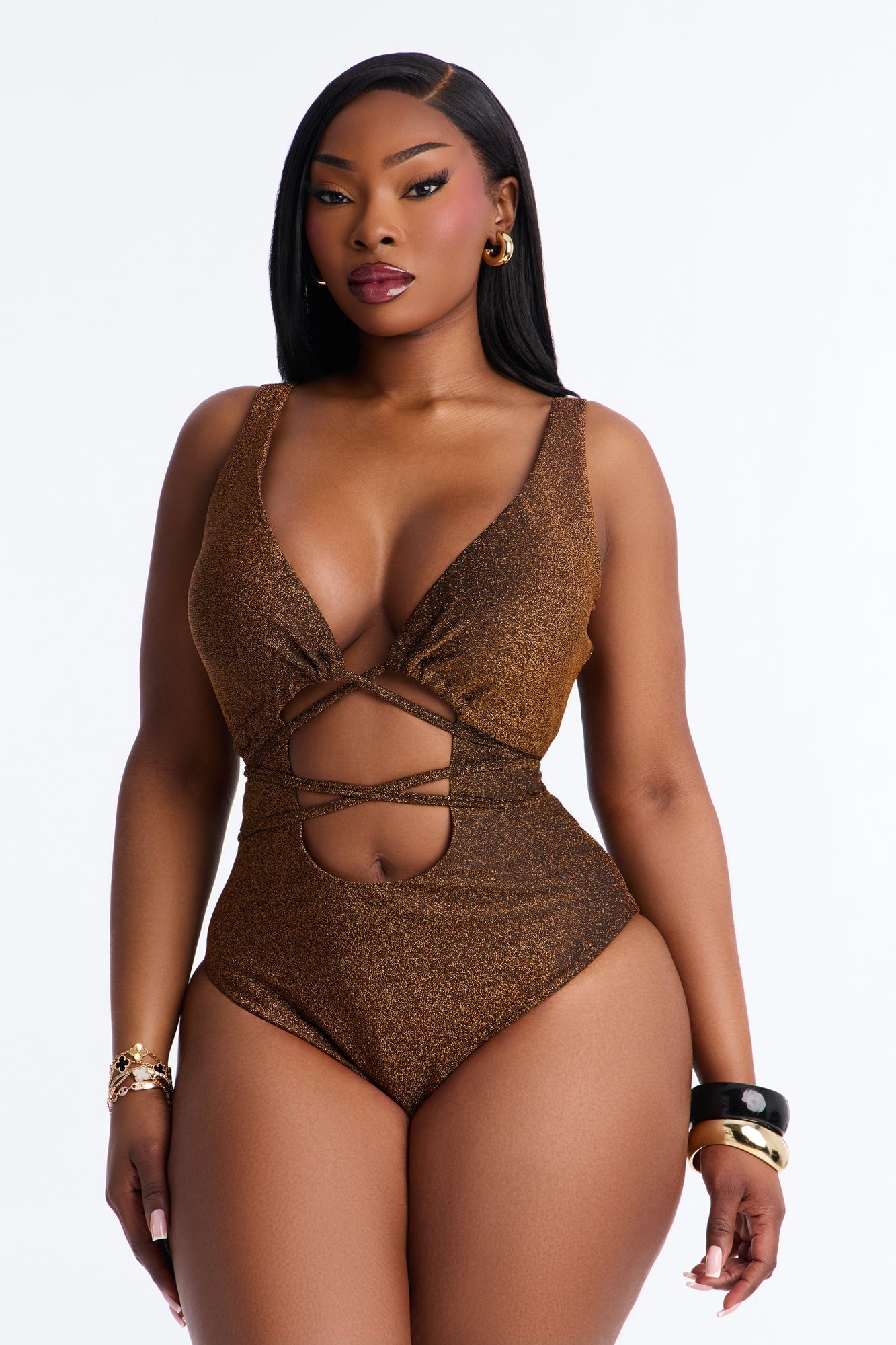 High Temperature 1 Piece Swimsuit - Bronze Fashion Nova