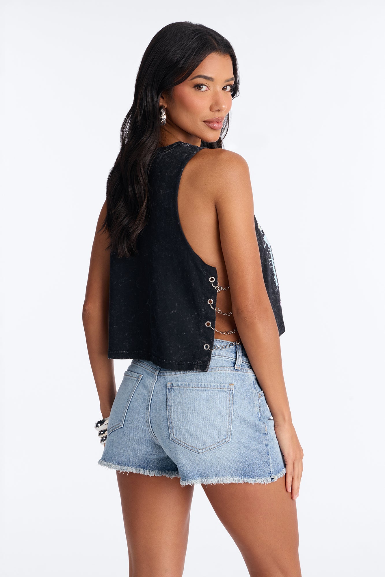 ACDC Washed Side Chain Tank - Black Wash
