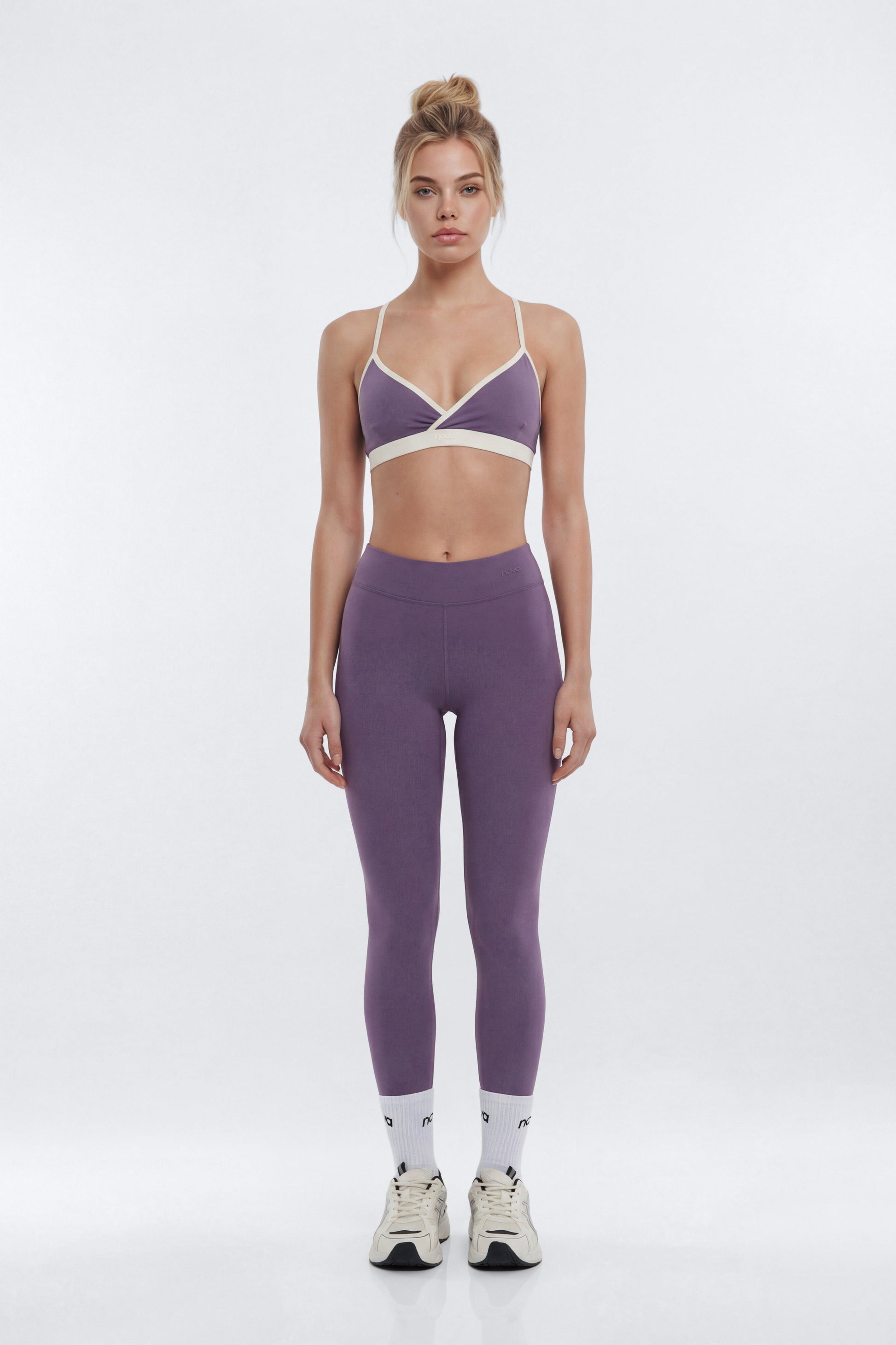 CloudForm™ V Front Contrast Sports Bra - Iris Fashion Nova
