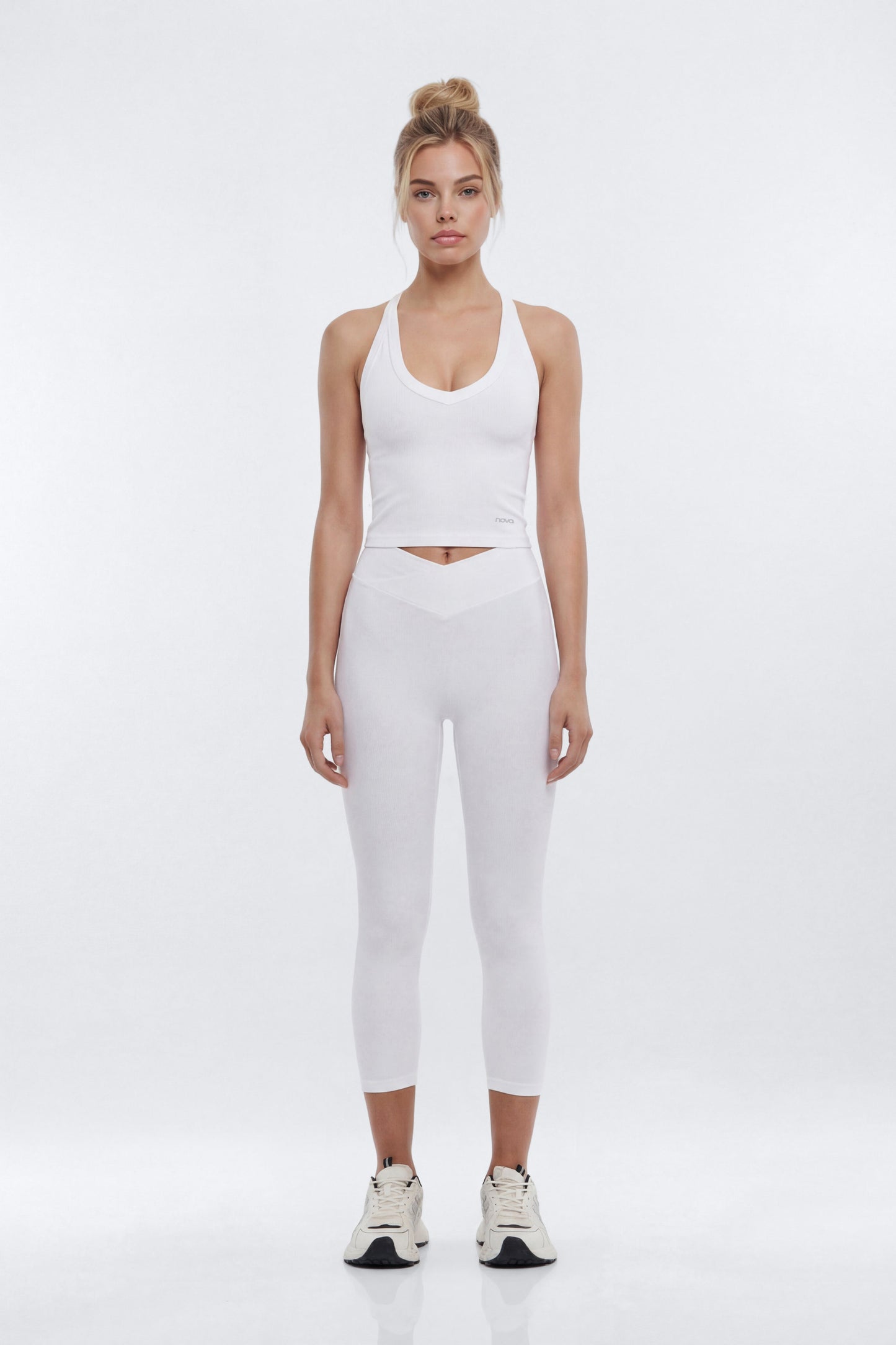 SeamlessLift™ V-Neck Racerback Active Tank - Bright White Fashion Nova