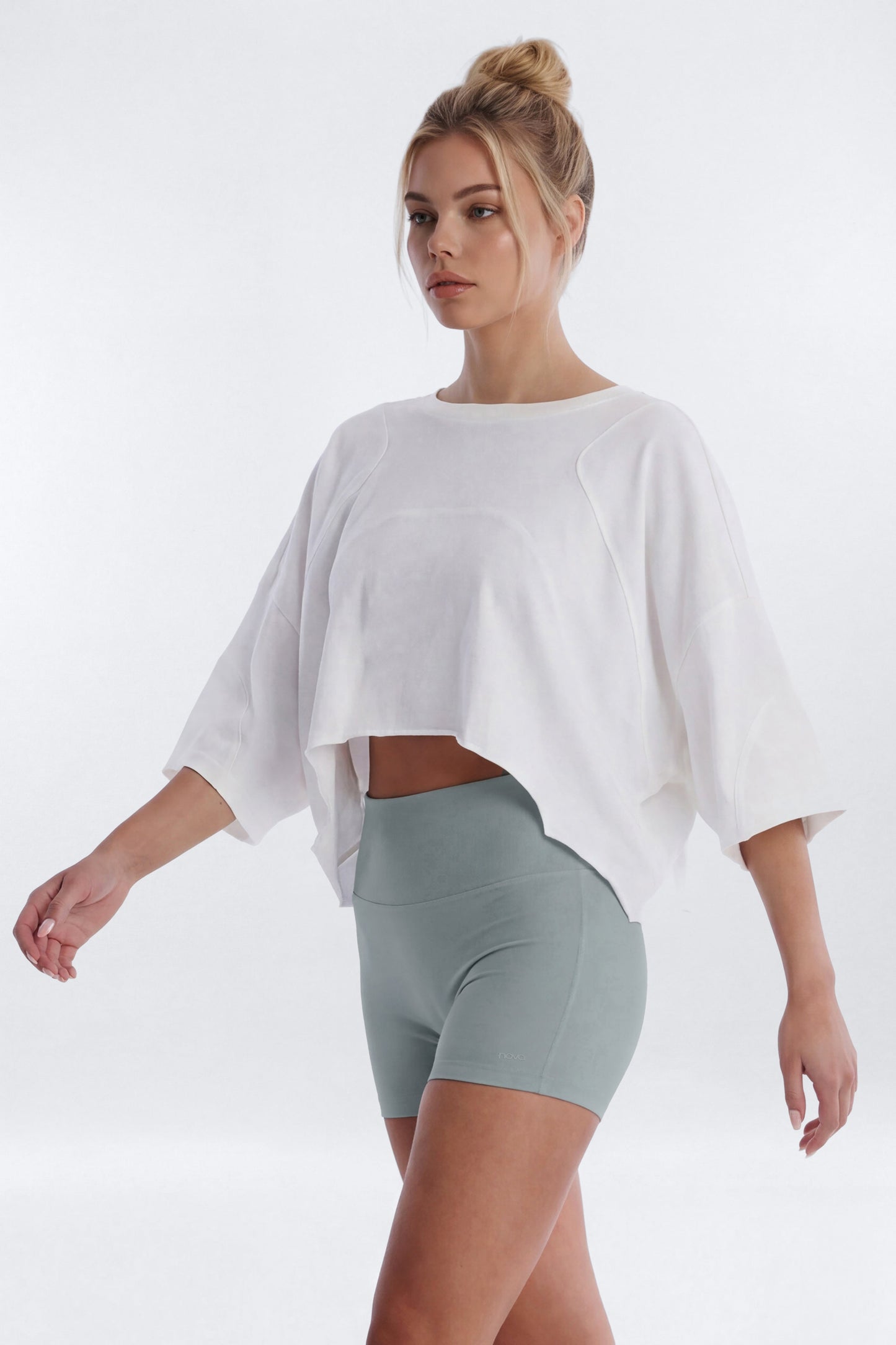 Cotton Jersey Oversized Stitched Short Sleeve Top - Bright White Fashion Nova