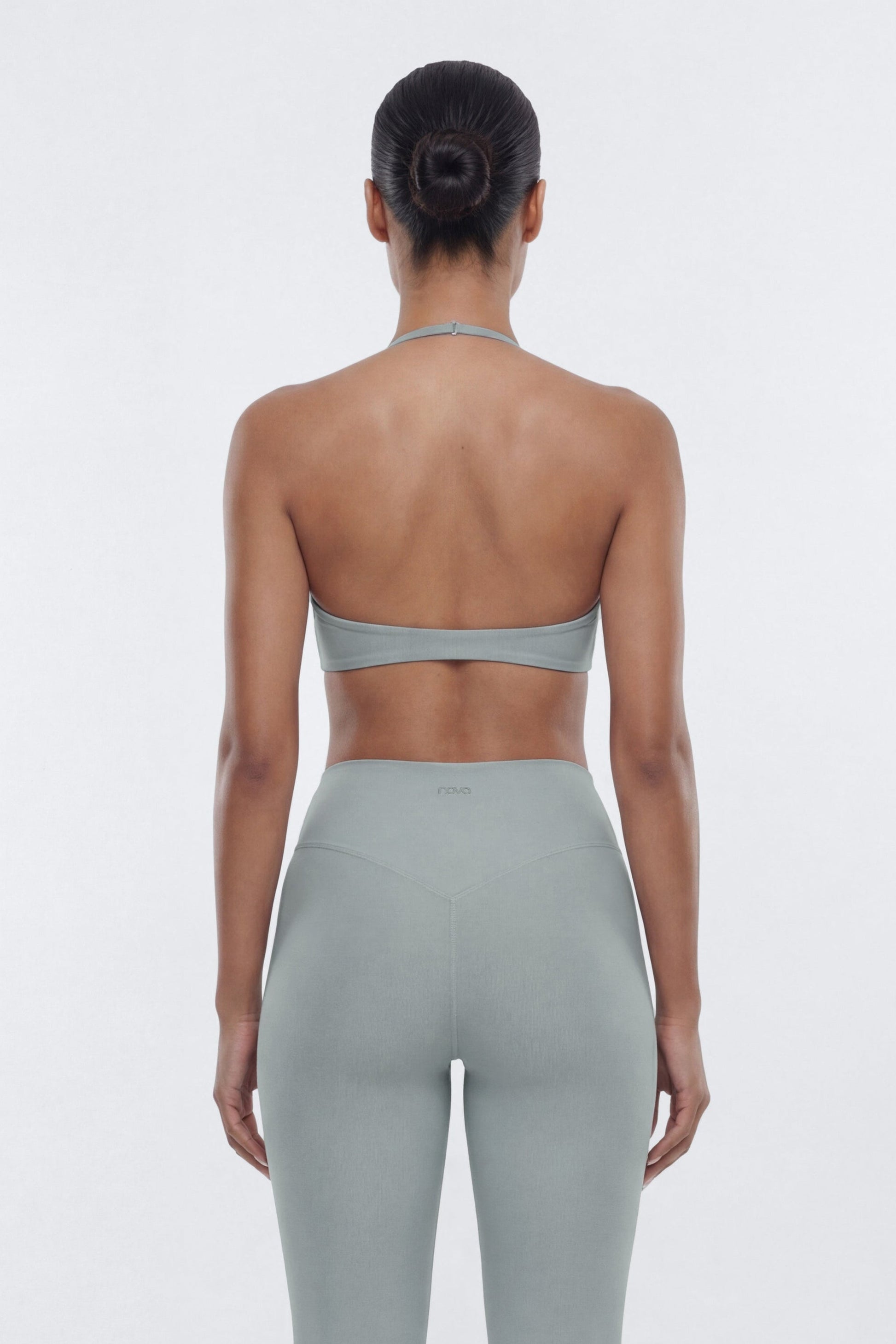 AirSculpt™ Scoop Halter Sports Bra - Steel Fashion Nova