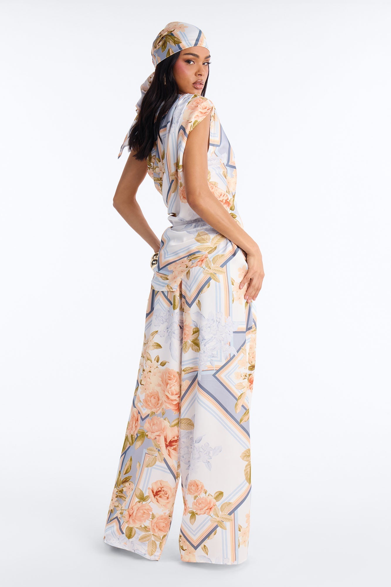 Rosalinda Satin 3 Piece Pant - Blue/combo Fashion Nova