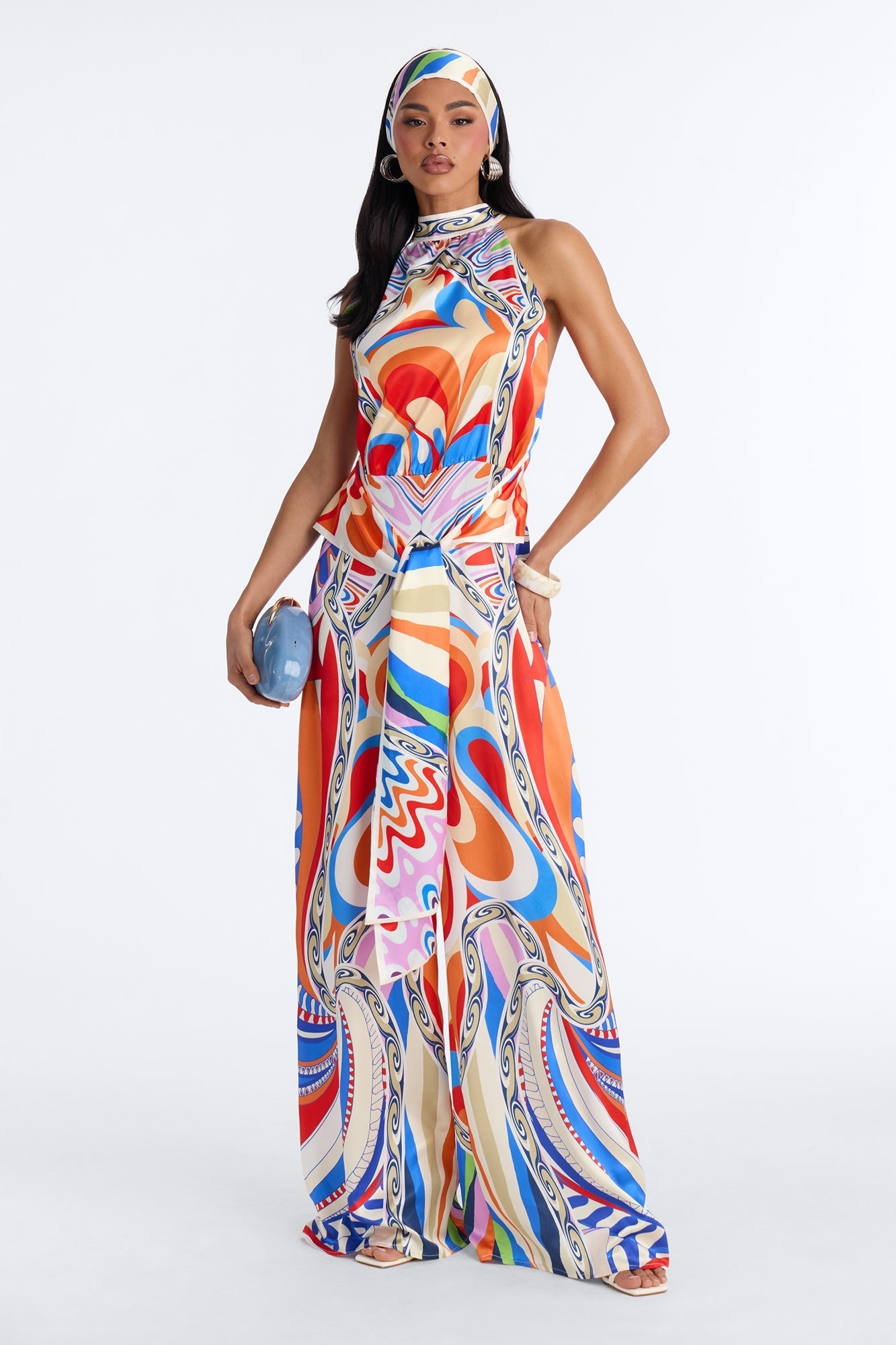 Painted Dream Abstract 2 Piece Satin Jumpsuit - Multi Color Fashion Nova