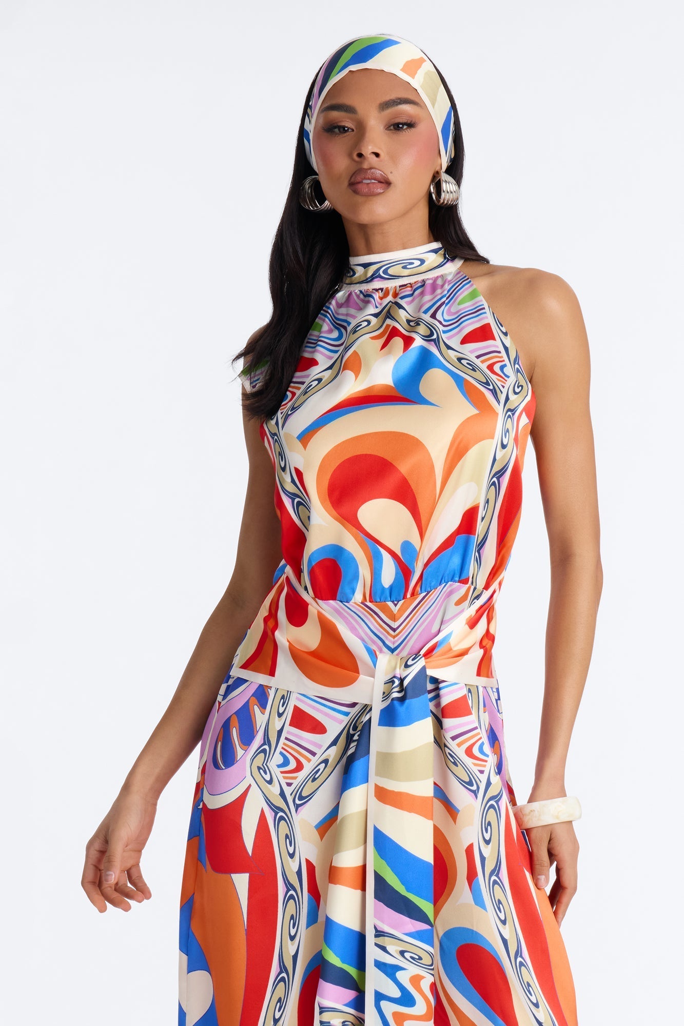 Painted Dream Abstract 2 Piece Satin Jumpsuit - Multi Color Fashion Nova