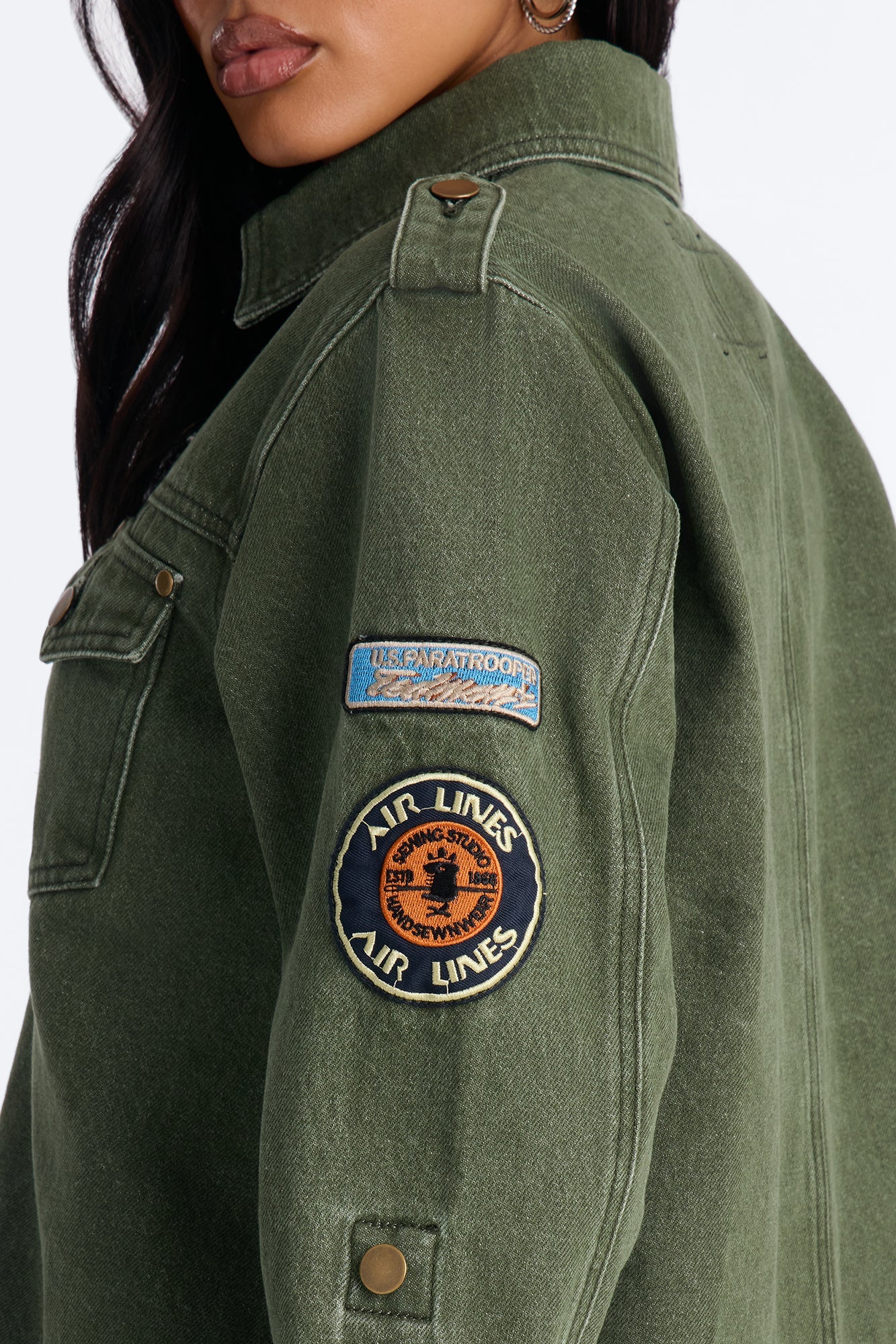 First Ranker Denim Shacket - Olive