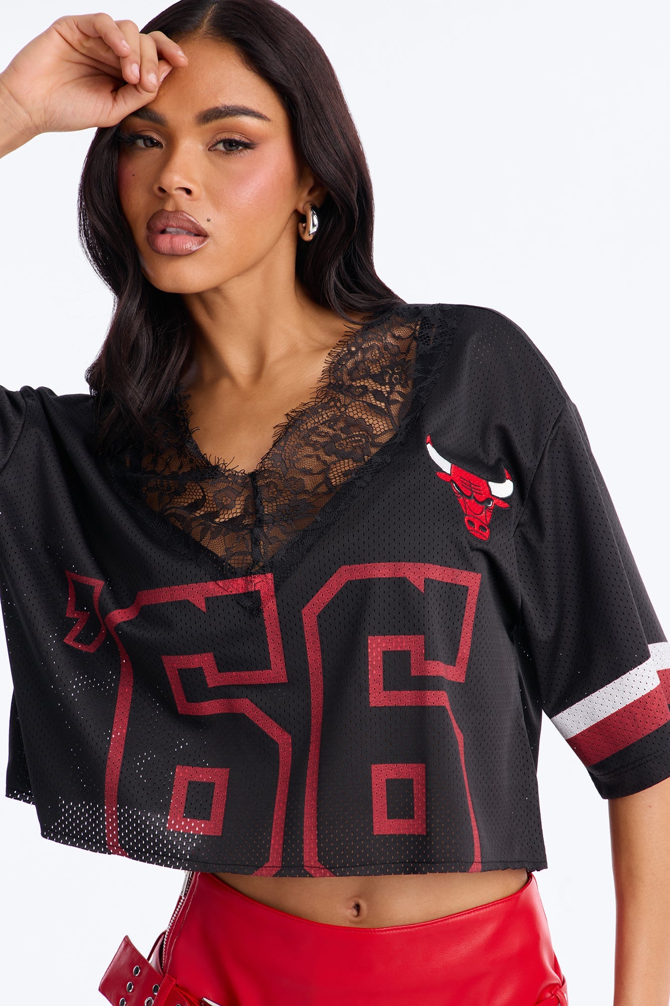 NBA Chicago Bulls Cropped Top - Black
