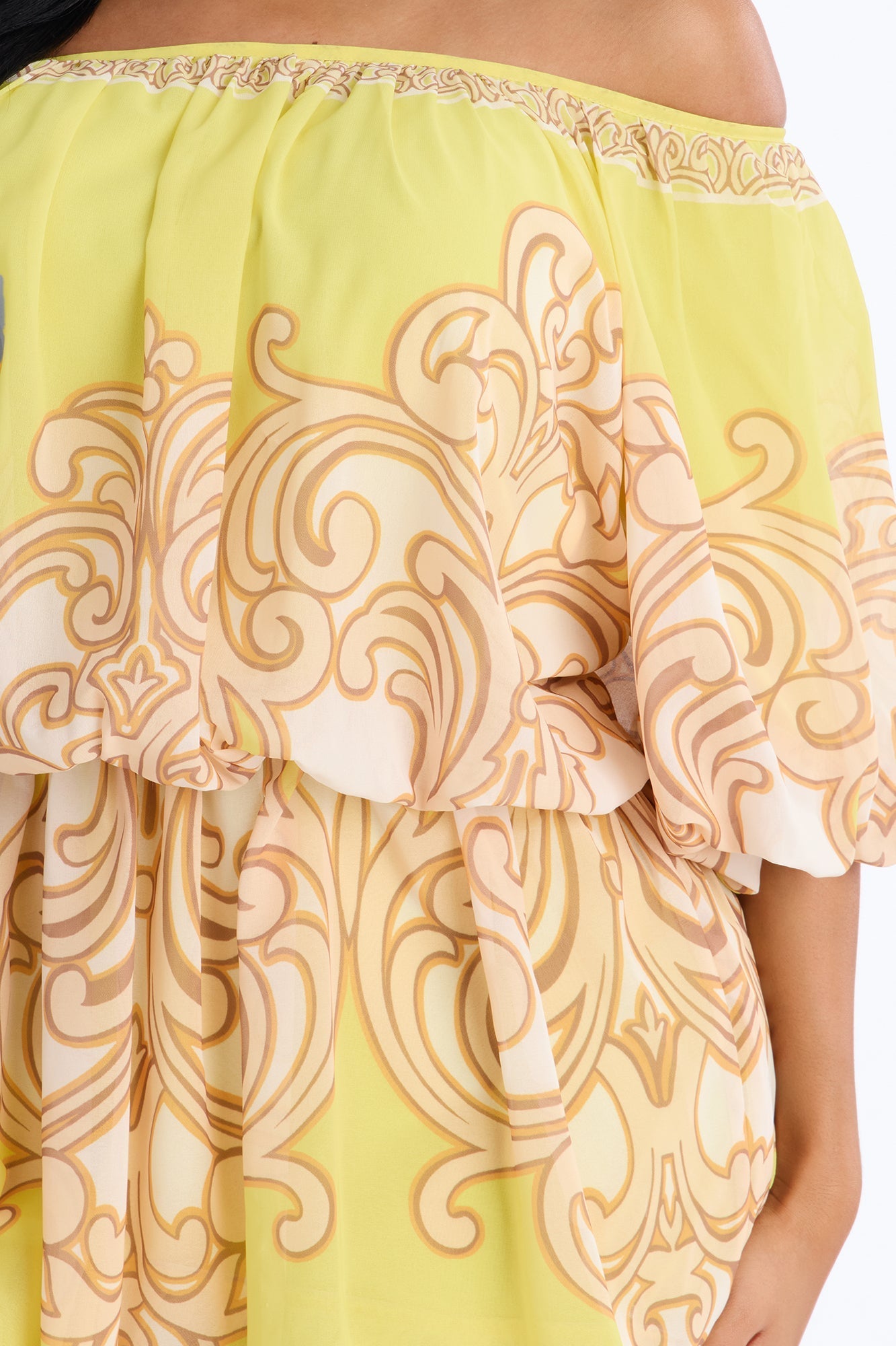 Imani One Shoulder Chiffon Mini Dress - Yellow Fashion Nova