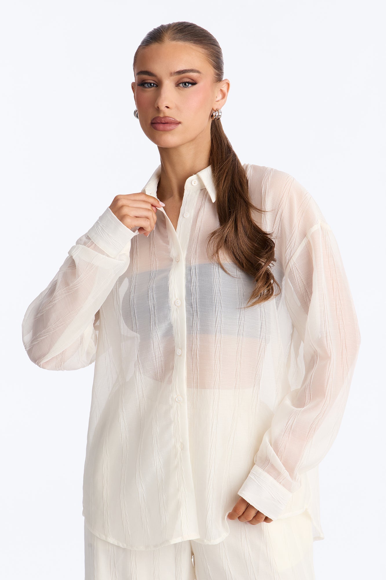She's So Sheer Pant Set - Ivory