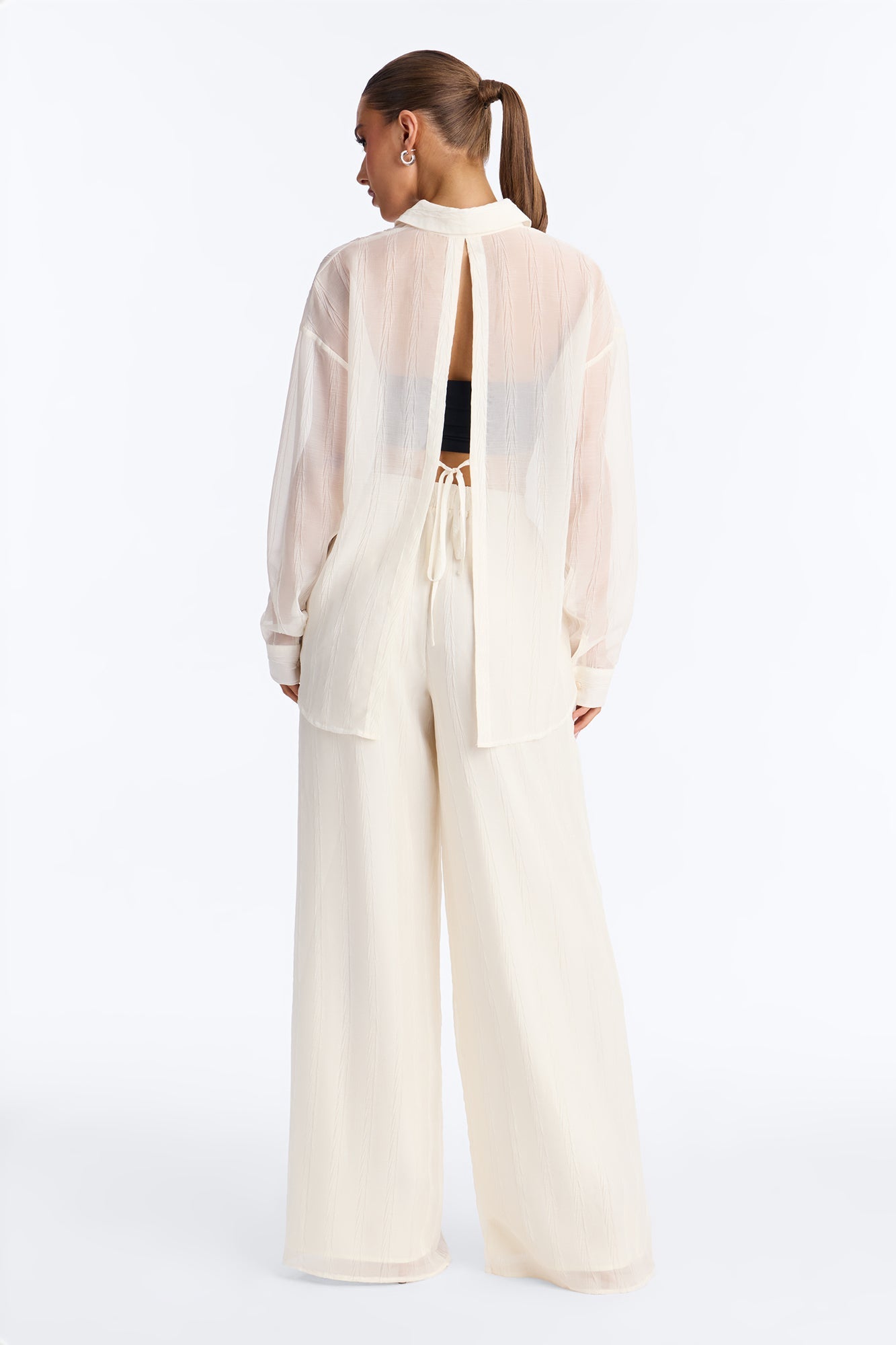 She's So Sheer Pant Set - Ivory