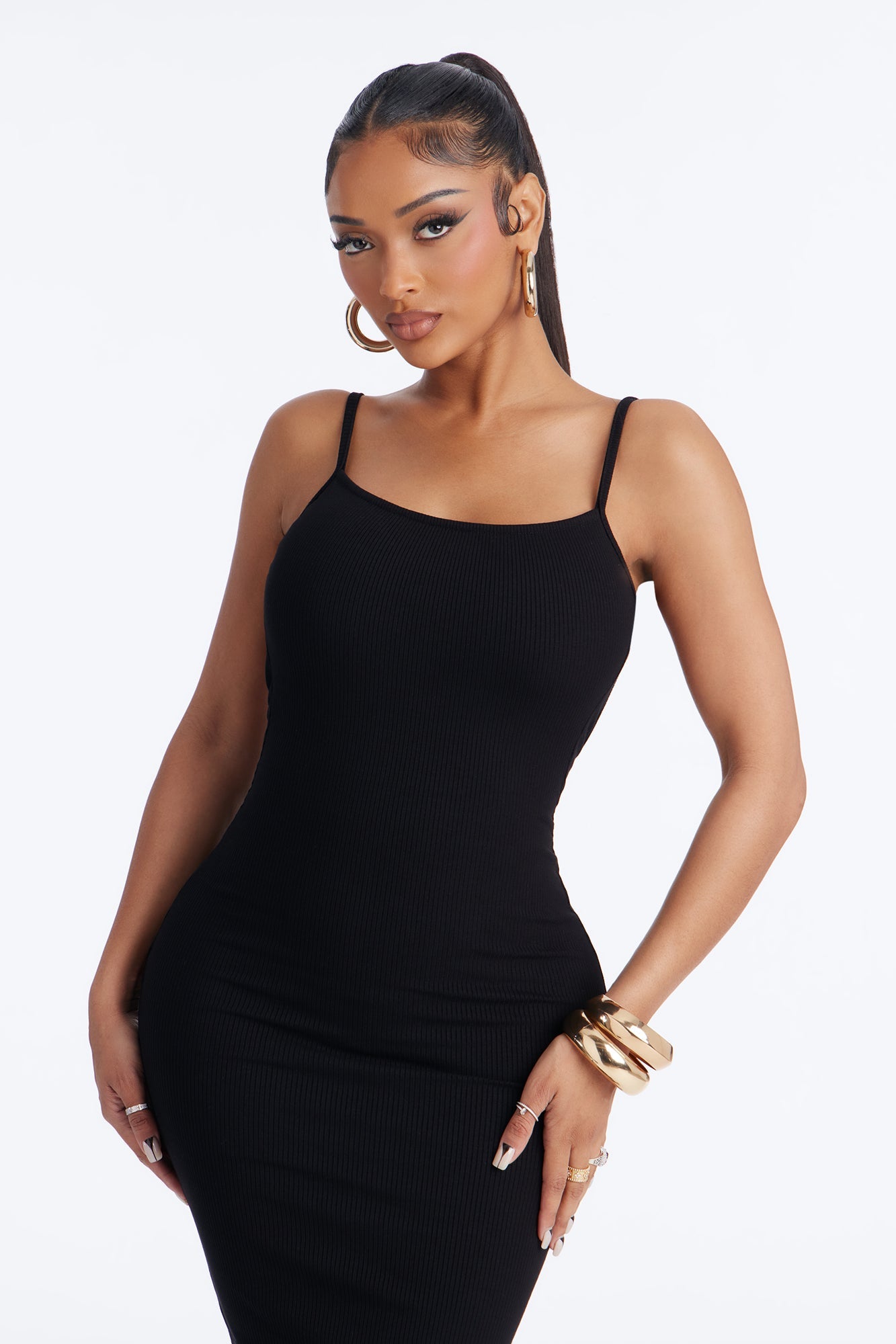 Chelsea Snatched Maxi Dress - Black