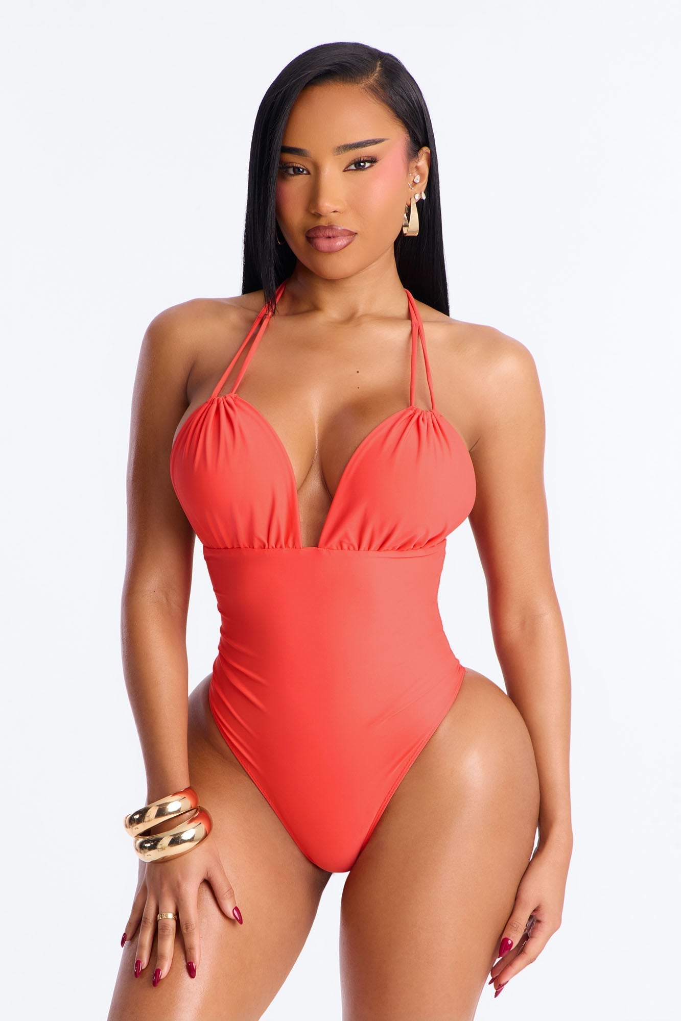Lagoon Luxe 1 Piece Swimsuit - Coral Fashion Nova
