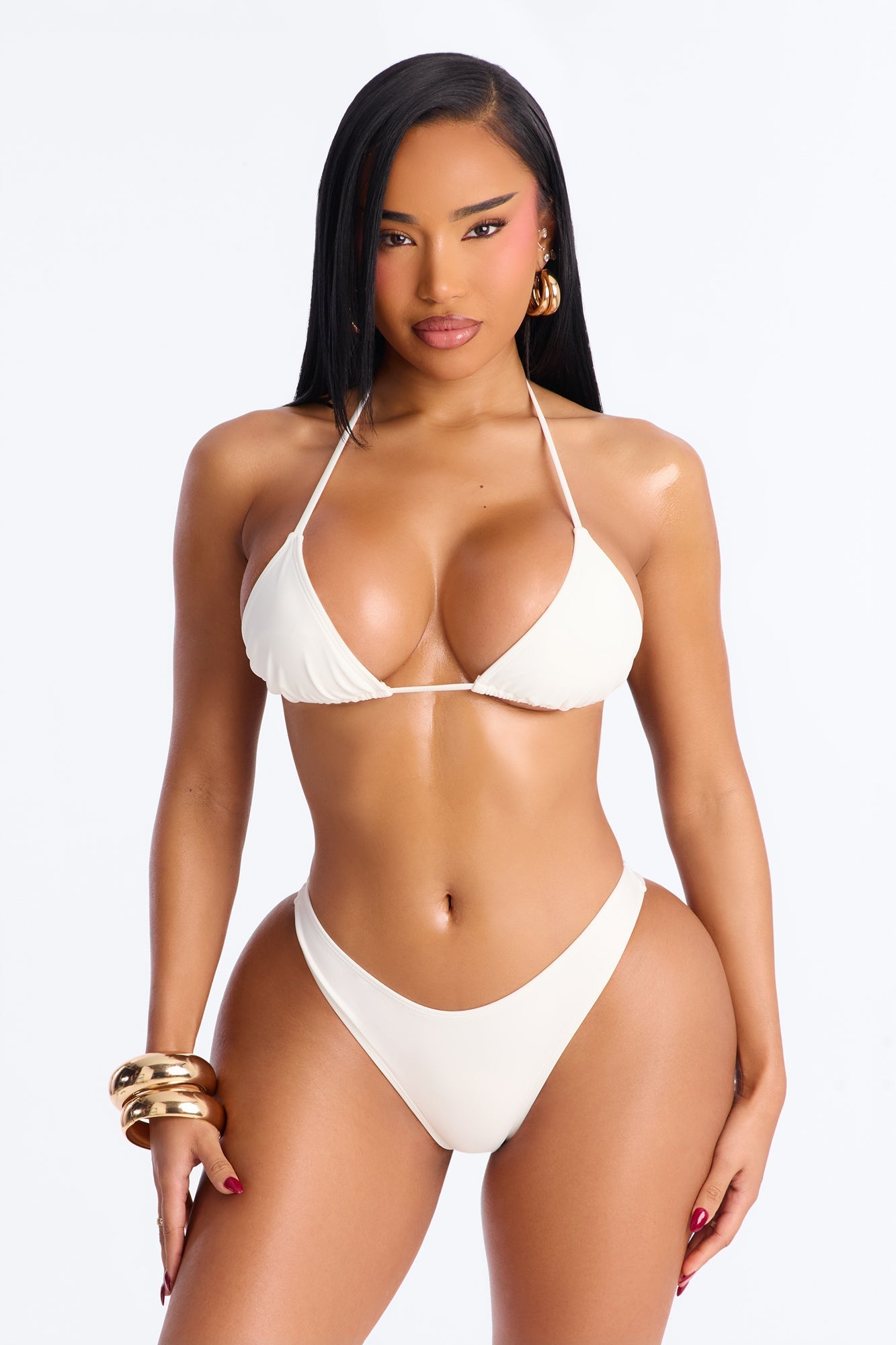 Allyson Bikini And Coverup Set - White Fashion Nova