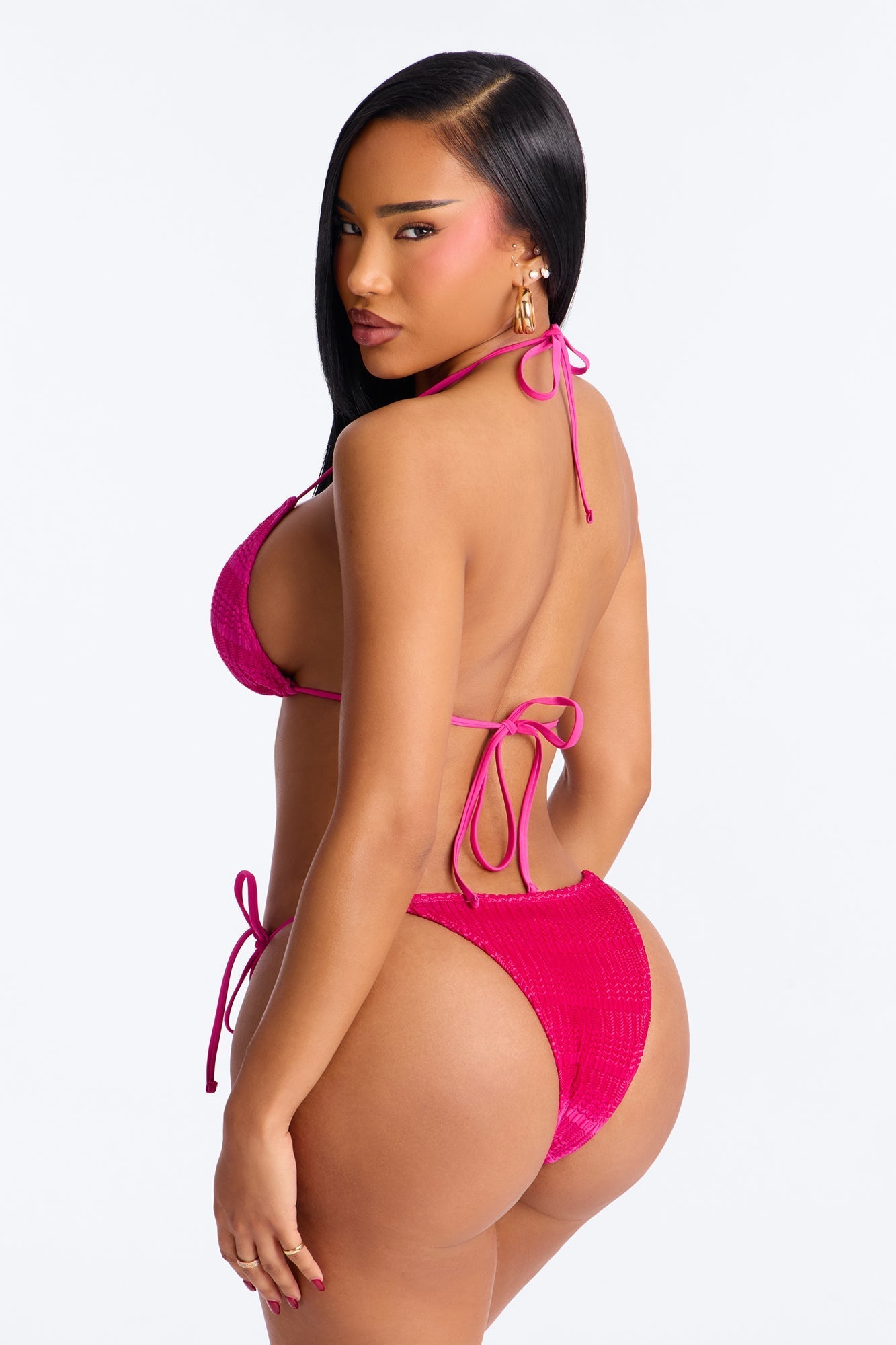 When You Were Mine Bikini And Coverup - Fuchsia Fashion Nova