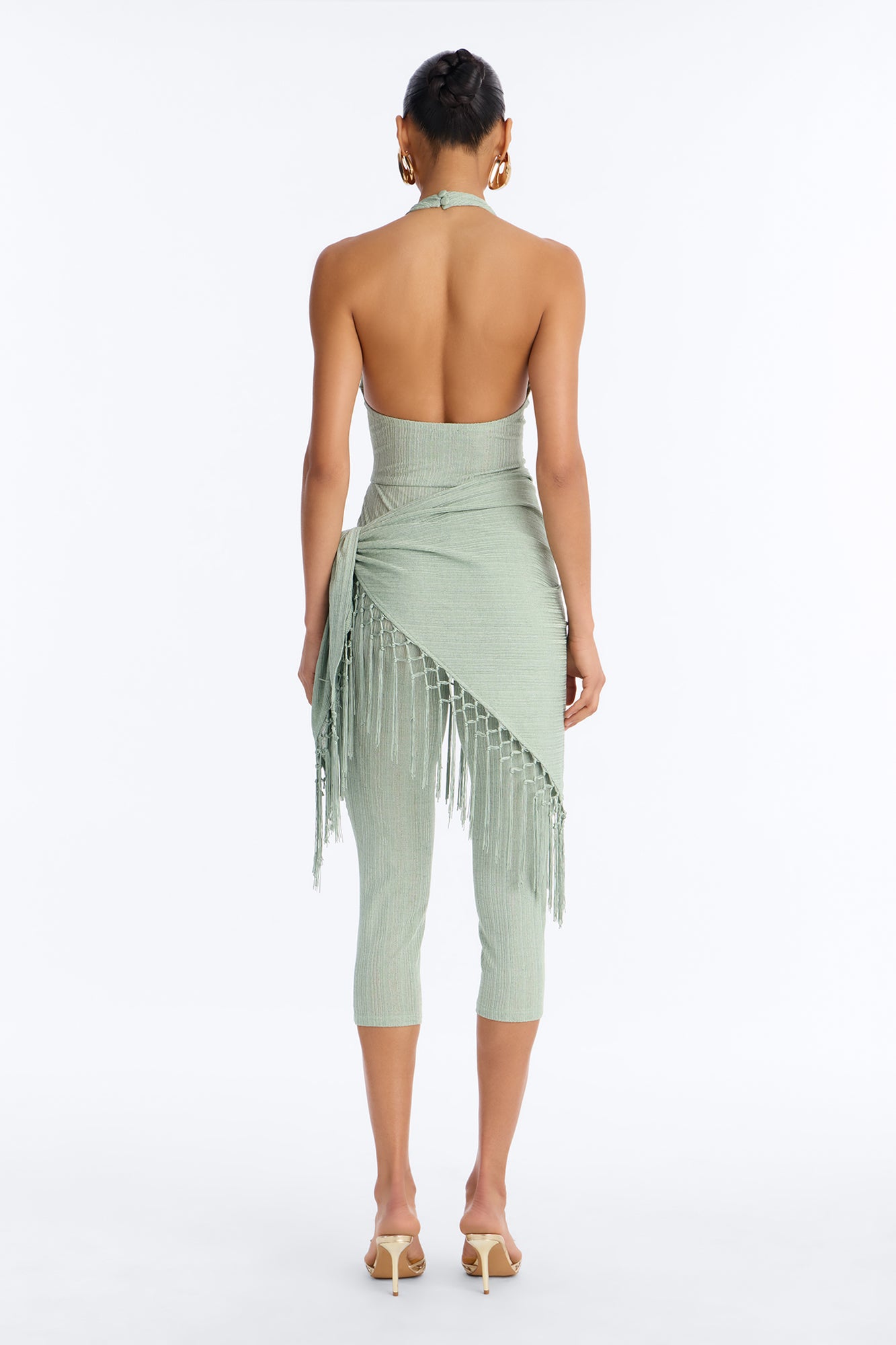Emme Waist Tie Capri Catsuit - Sage