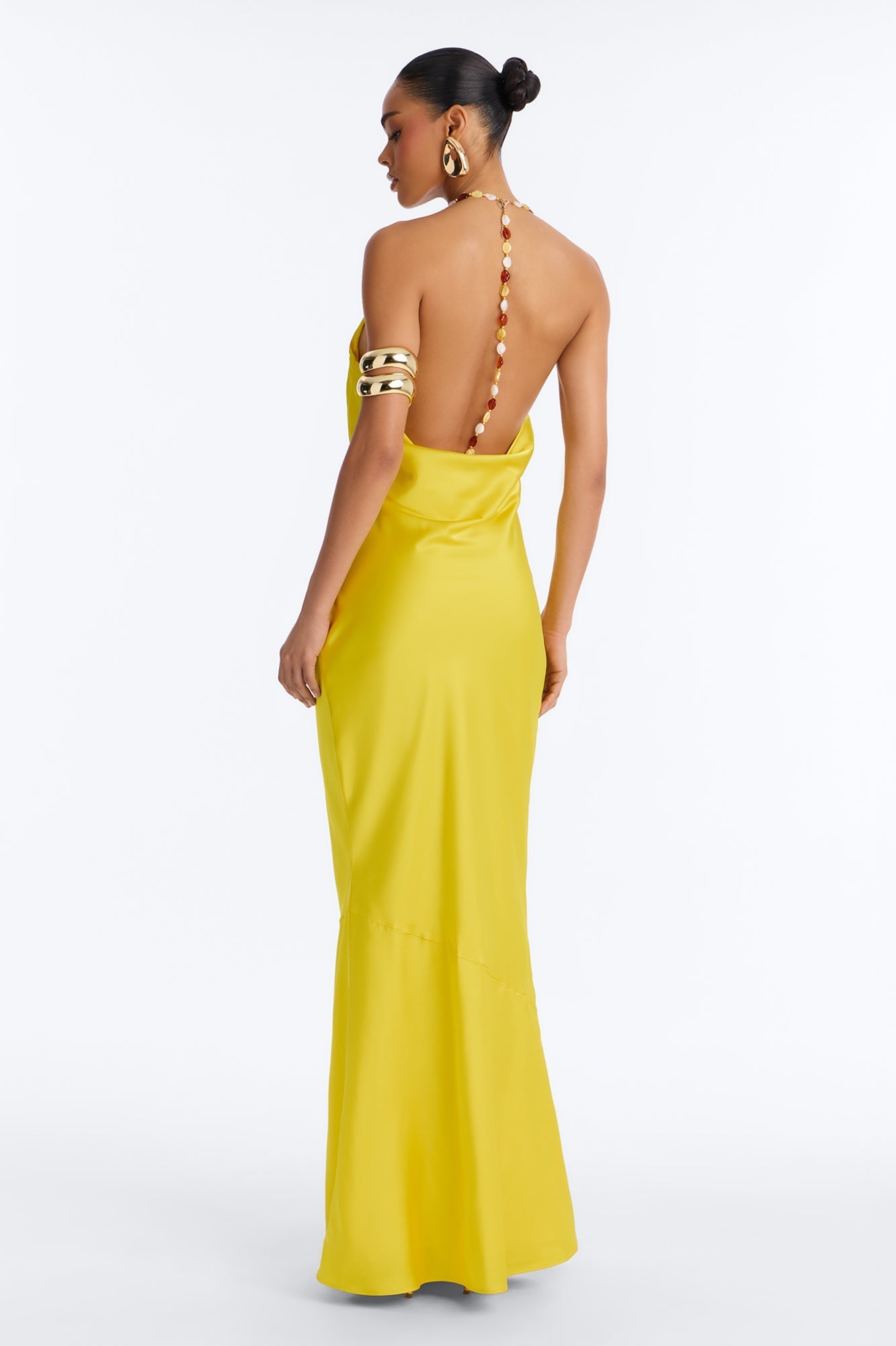 Bold Vibes Satin Maxi Dress - Yellow Fashion Nova