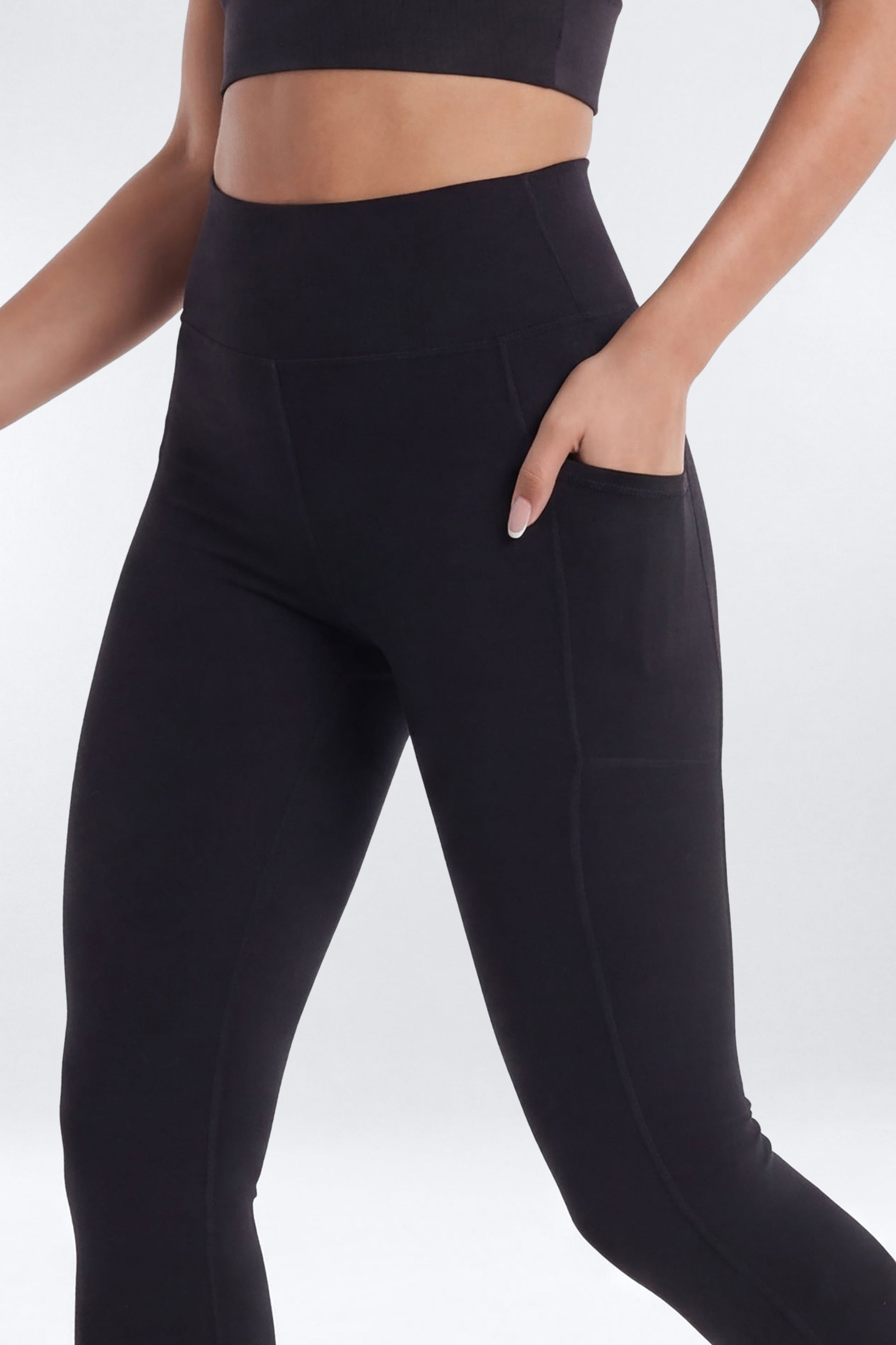 ProStretch™ 28″ High Rise Pocket Legging - Black Fashion Nova