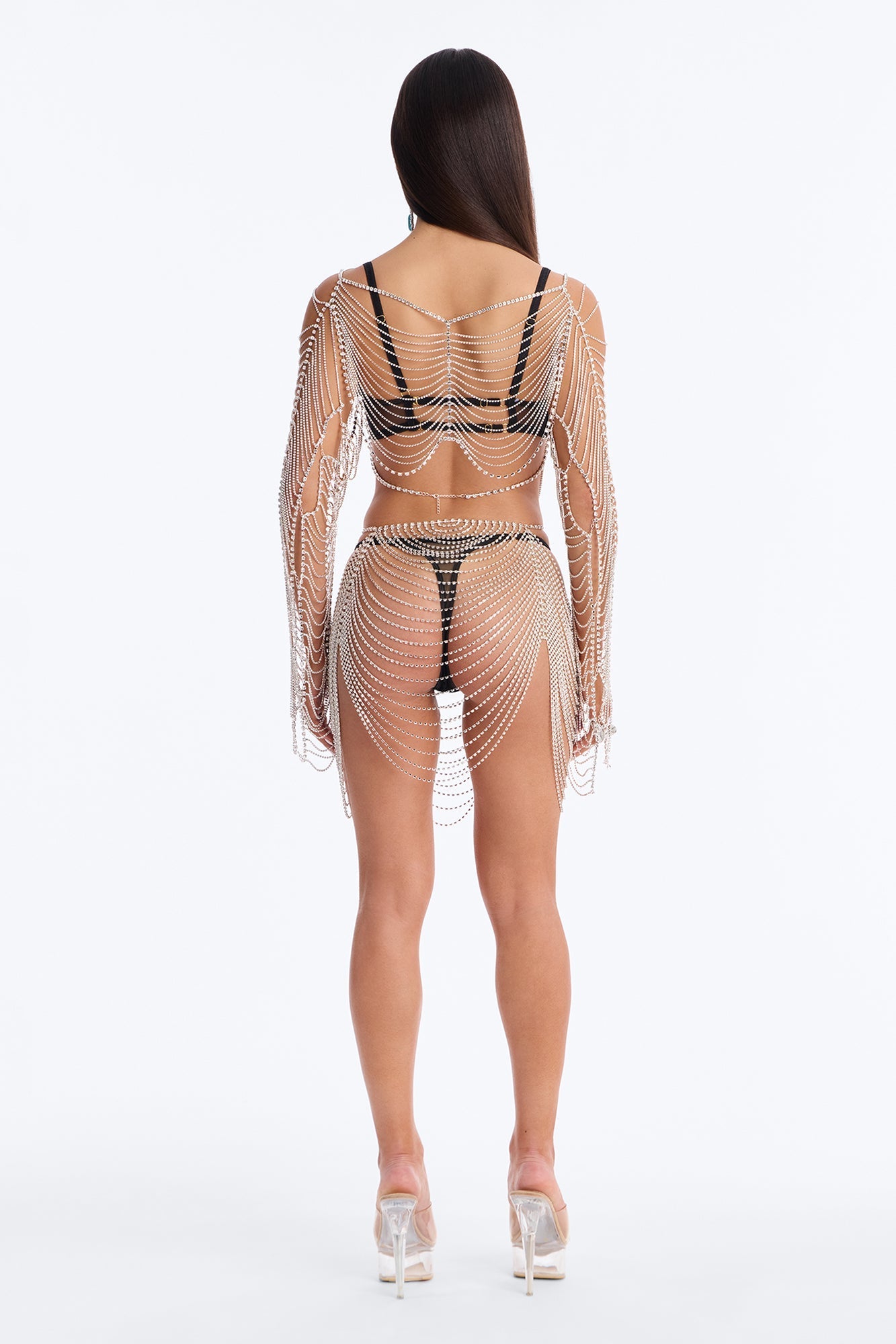 Electric Queen 2 Piece Body Chain Set - Silver Fashion Nova