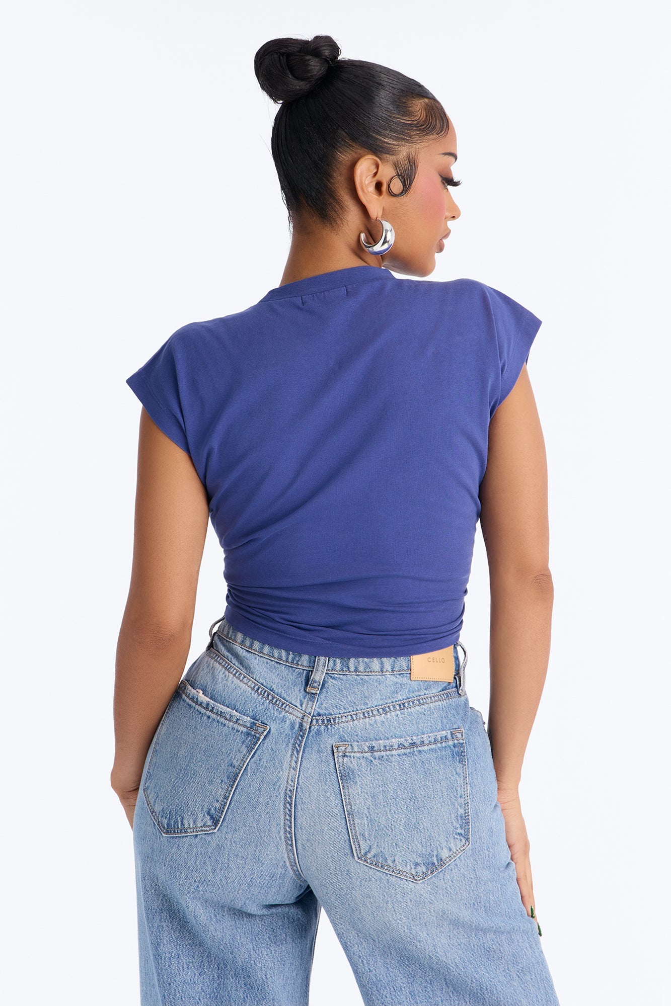 J'Adore Baddies Tie Front Muscle Tank - Navy