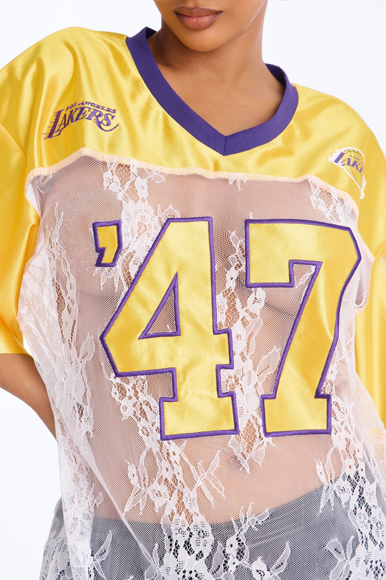 NBA LA Lakers Lace Top - White