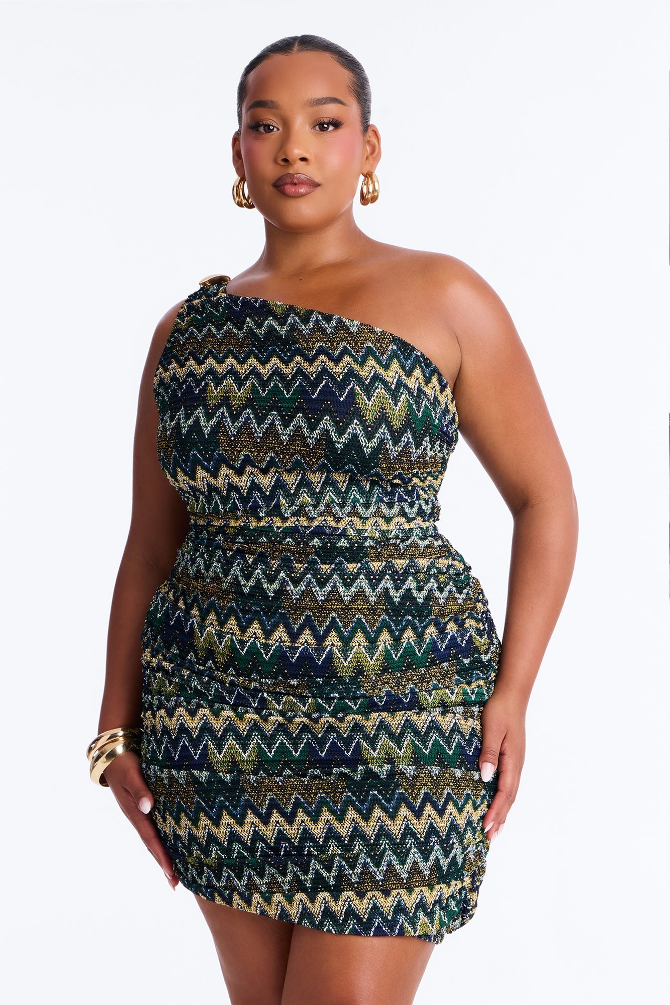 Shoreline Slay Chevron Crochet Mini Dress - Navy/combo Fashion Nova