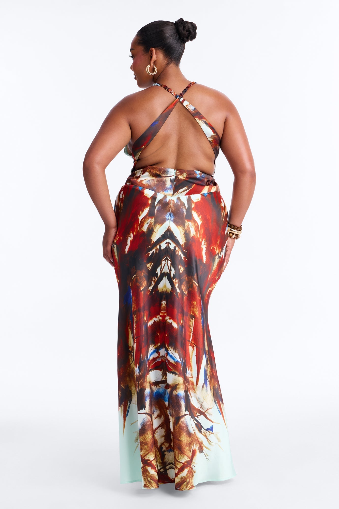 Caprina Sleeveless Satin Maxi Dress - Mint/combo Fashion Nova