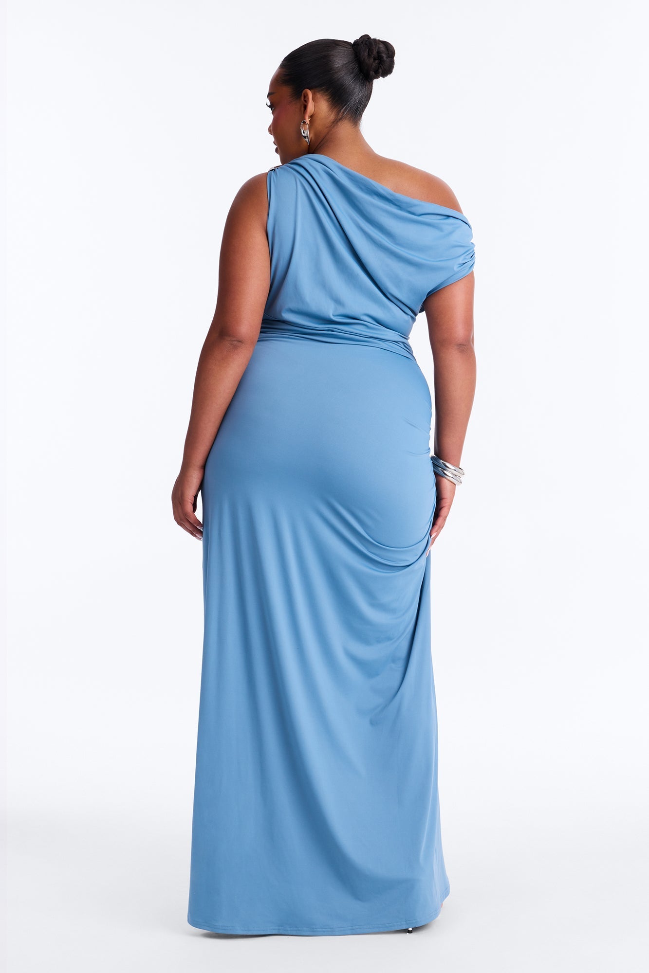 Stella Ruched Maxi Dress - Teal Fashion Nova