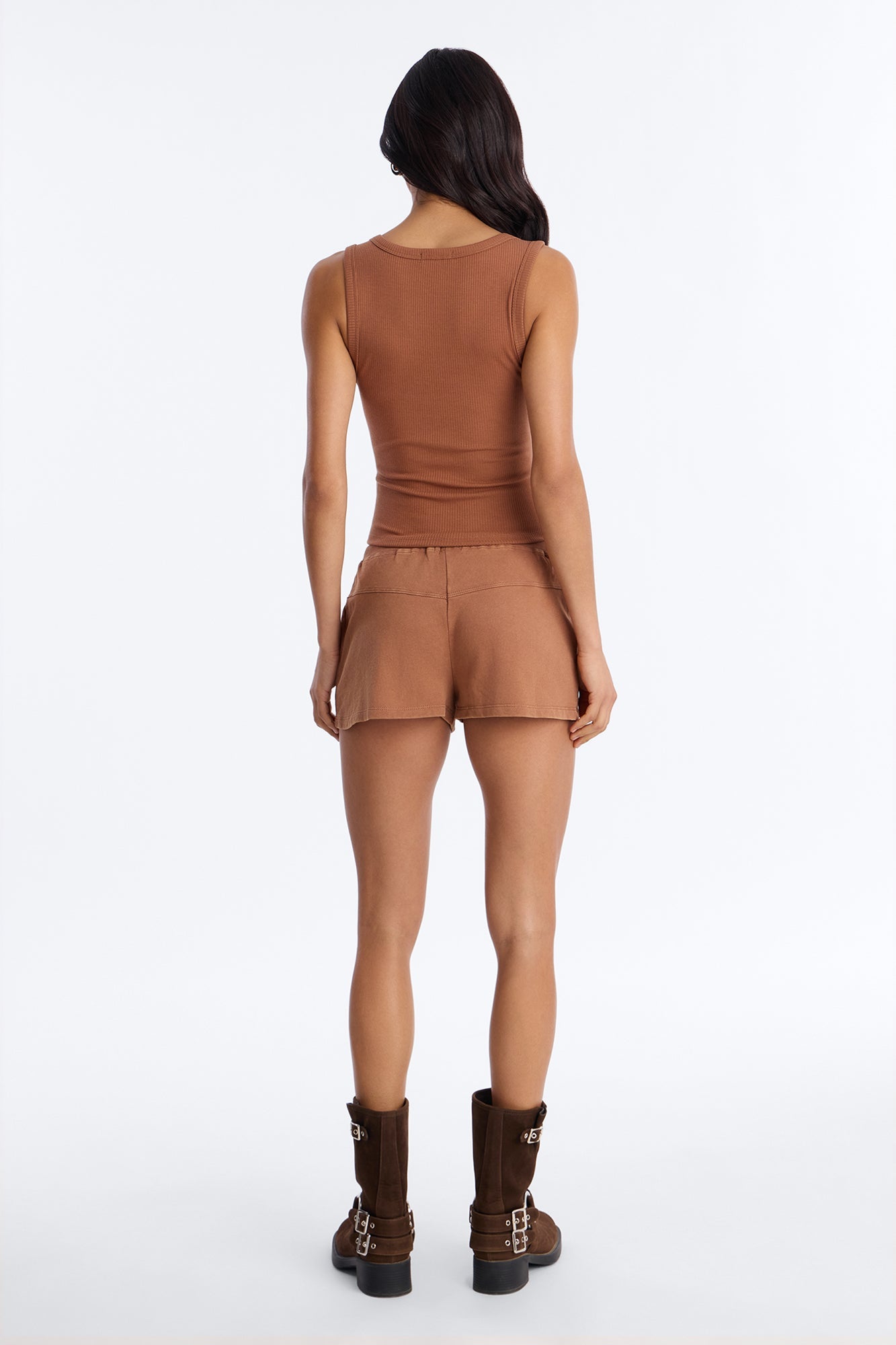 Nashville USA Studded Micro Short Set - Brown Fashion Nova