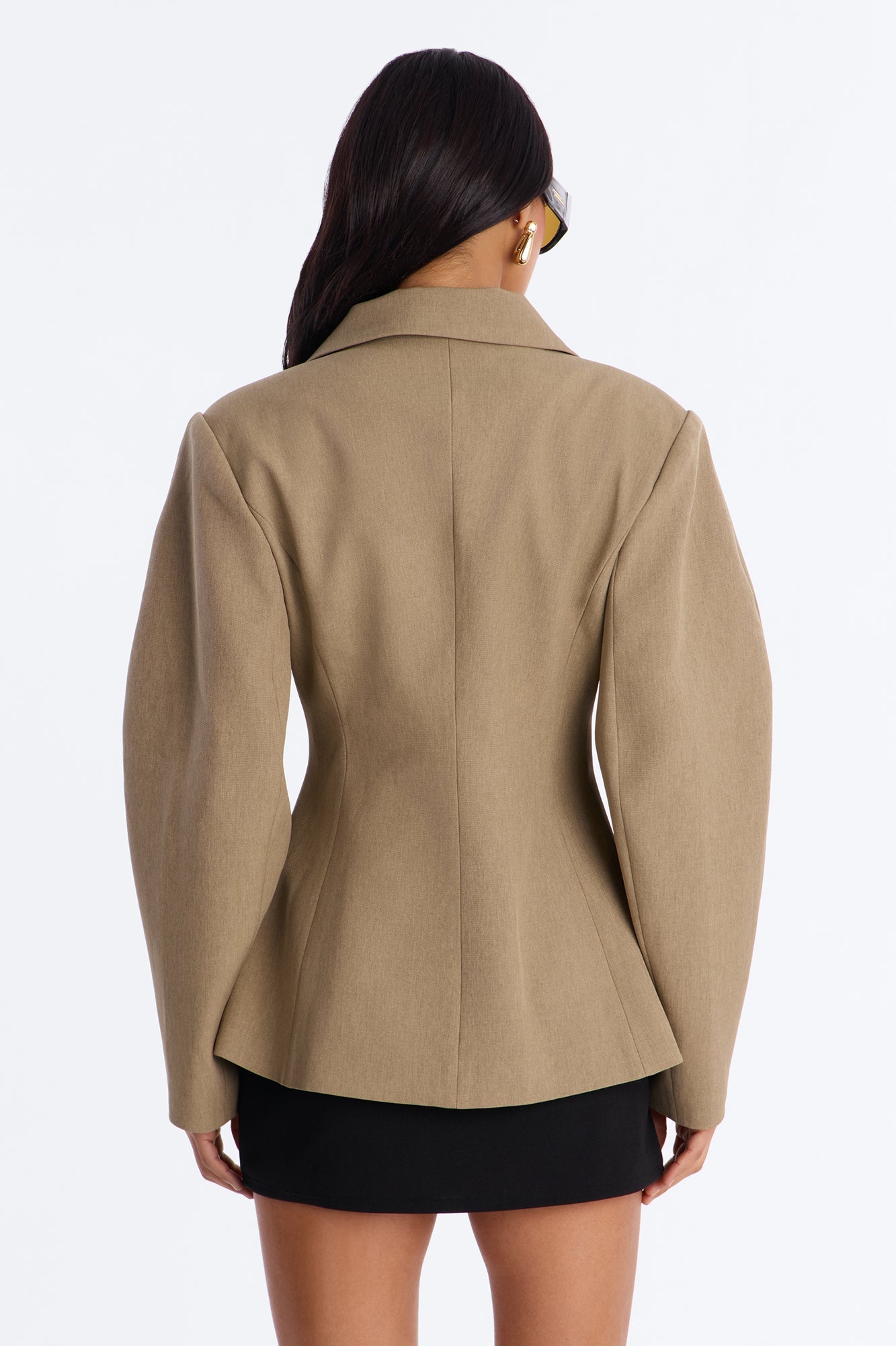 The Hills Oversized Barrel Sleeve Blazer - Caffe
