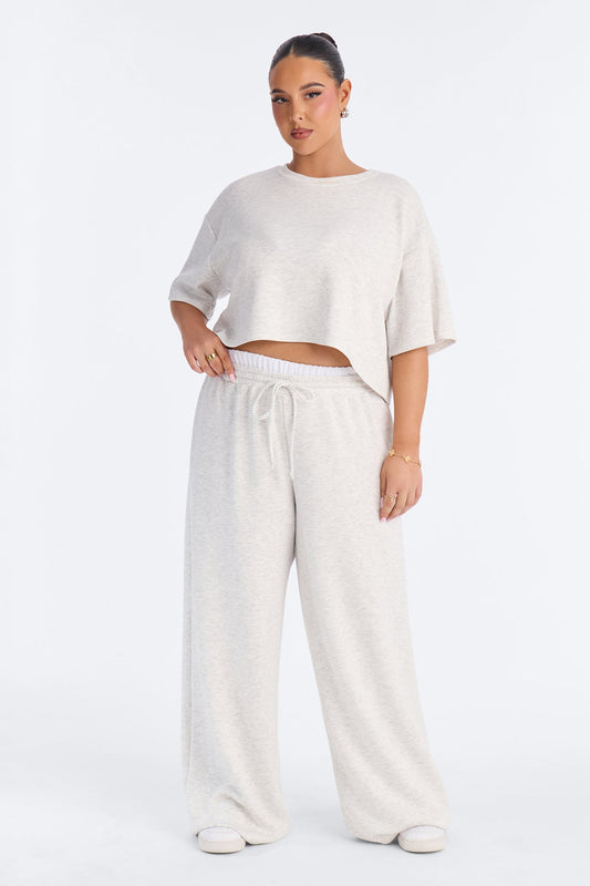 Strollin' Around Boxer Pant Set - Heather Grey