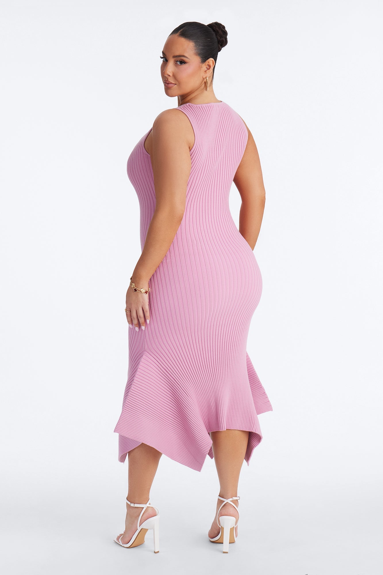 Rare Catch Ribbed Midi Dress Set - Mauve