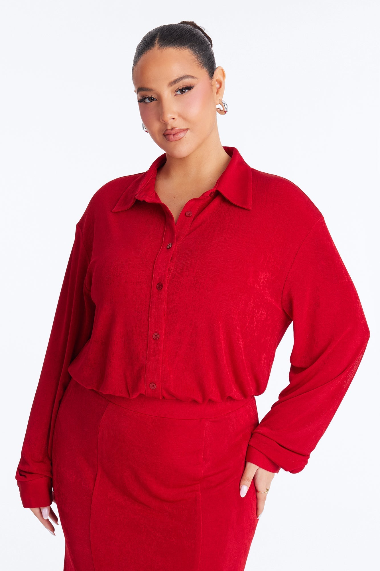 Jemma Slinky Midi Dress - Red Fashion Nova