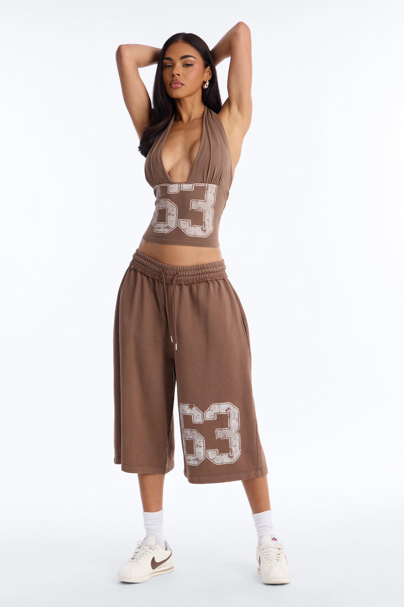 Play Hard To Get Halter Top - Brown