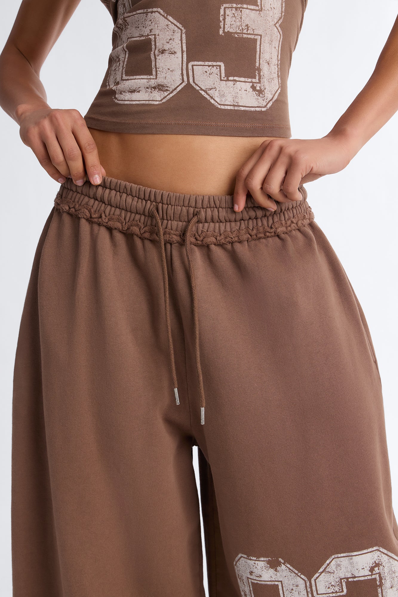 Play Hard To Get Wide Leg Jorts - Brown