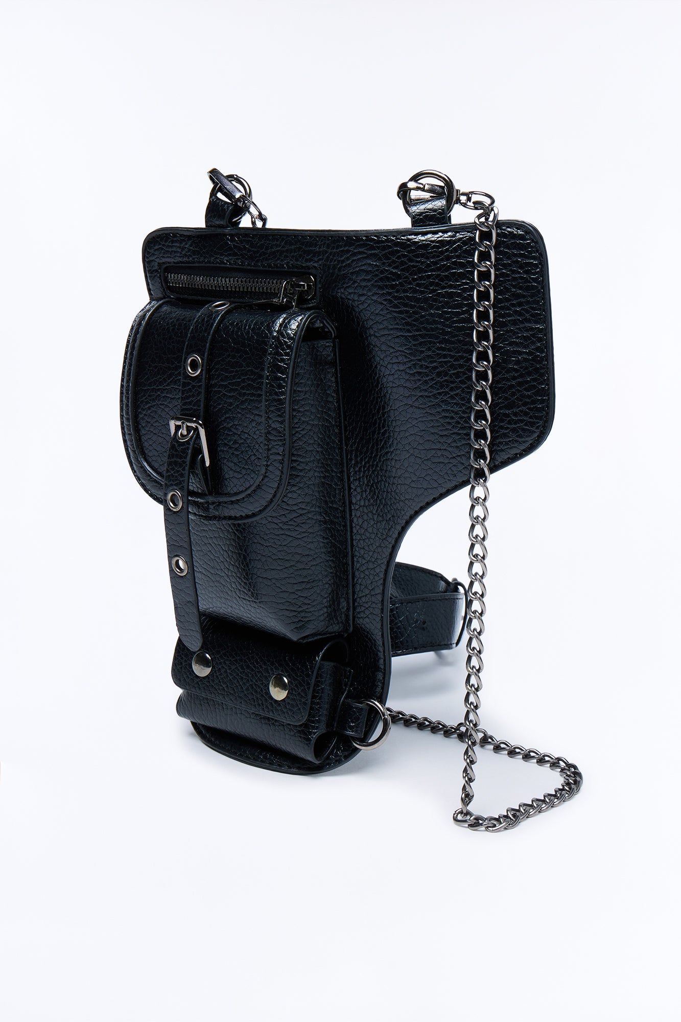 The Outlaw Faux Leather Belt Bag - Black
